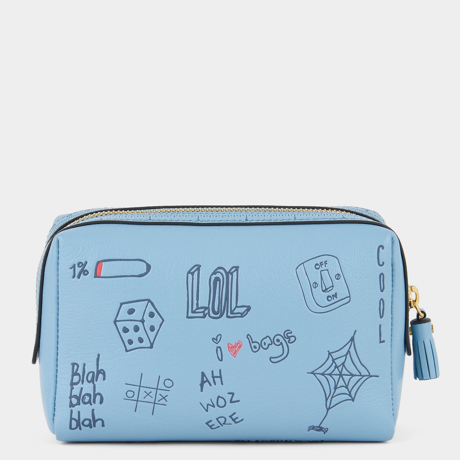 Important Things Scribble Pouch -

          
            Calf Leather in School Blue -
          

          Anya Hindmarch US
