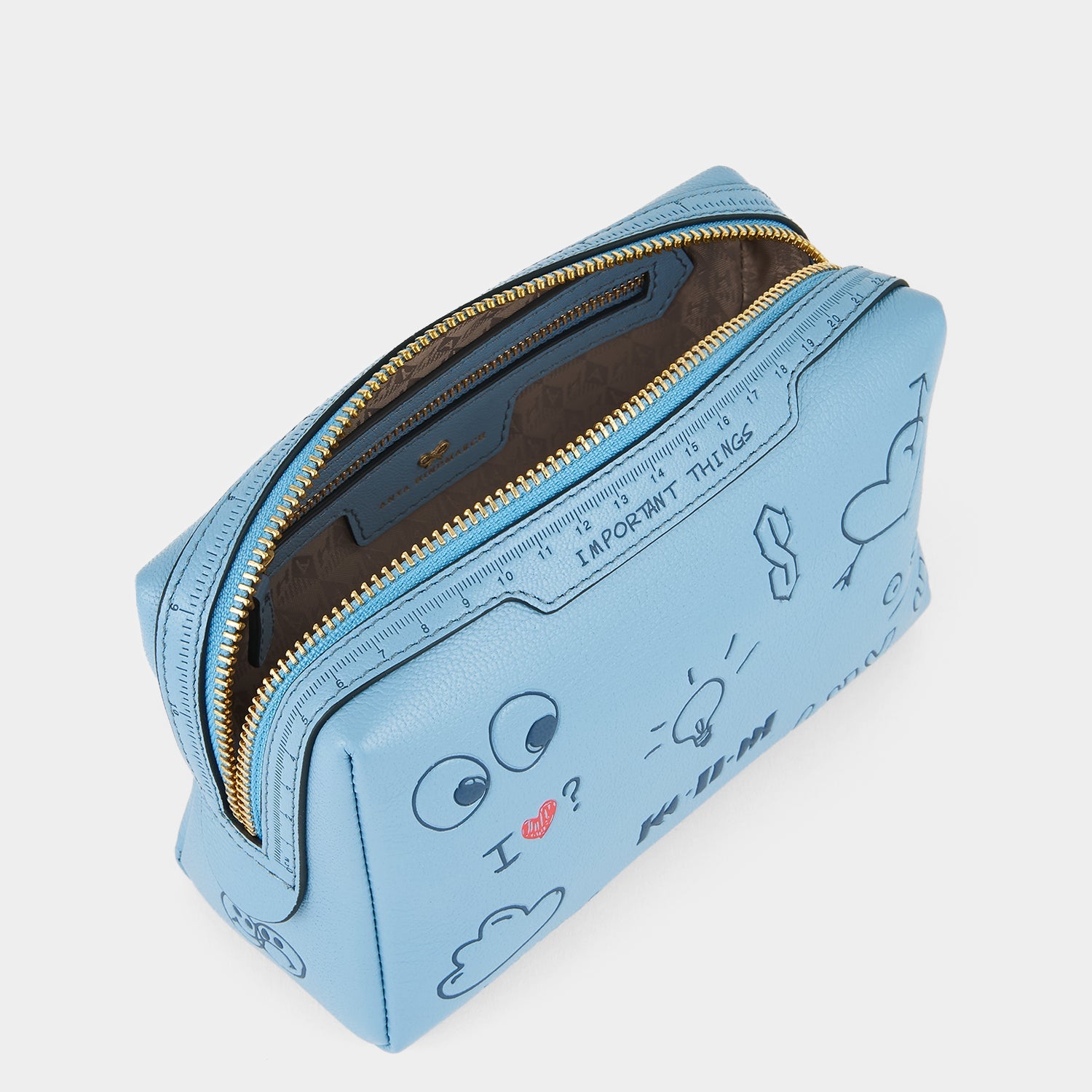Important Things Scribble Pouch -

          
            Calf Leather in School Blue -
          

          Anya Hindmarch US

