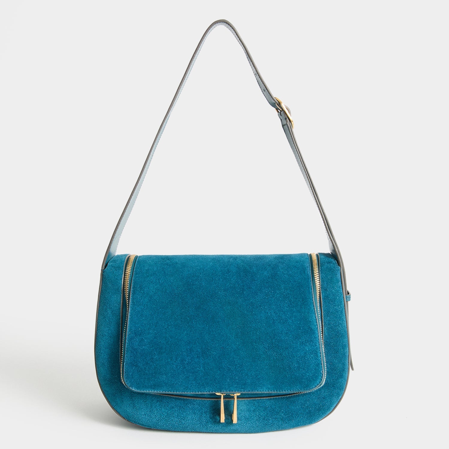 Vere Shoulder Bag -

          
            Suede Leather/Calf Leather in Dark Petrol Blue -
          

          Anya Hindmarch US
