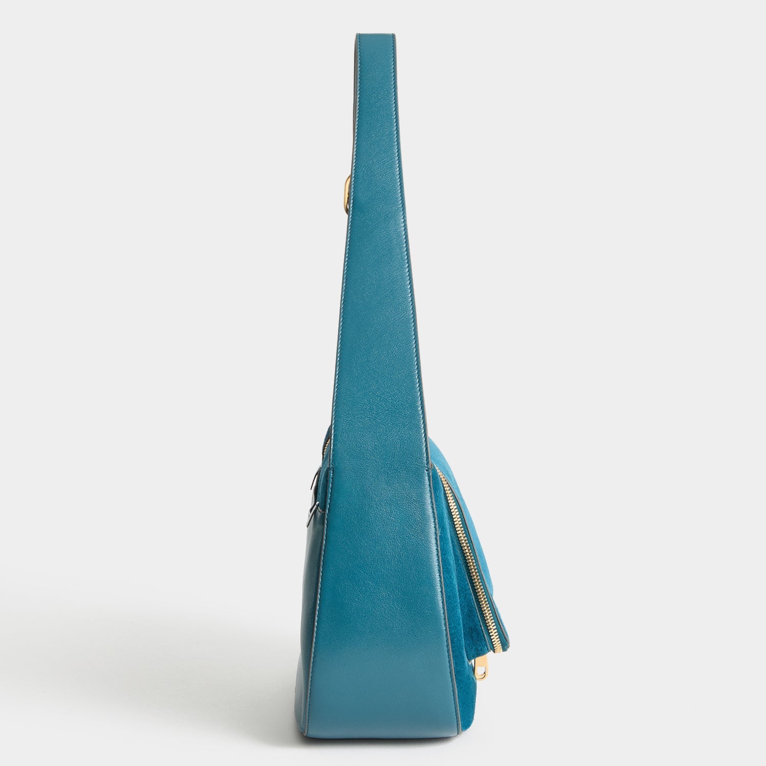 Vere Shoulder Bag -

          
            Suede Leather/Calf Leather in Dark Petrol Blue -
          

          Anya Hindmarch US
