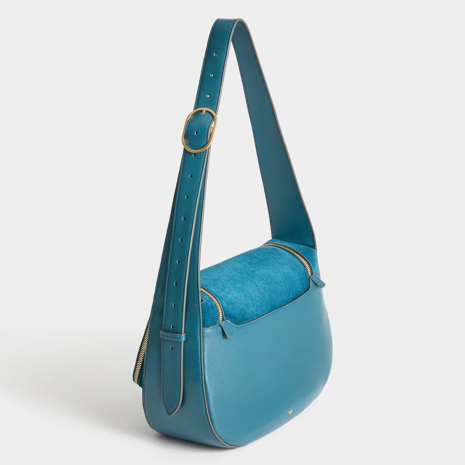 Vere Shoulder Bag -

          
            Suede Leather/Calf Leather in Dark Petrol Blue -
          

          Anya Hindmarch US

