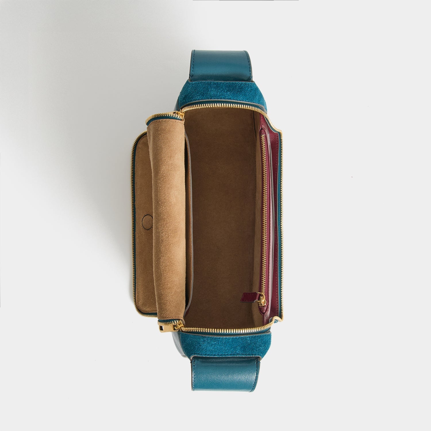 Vere Shoulder Bag -

          
            Suede Leather/Calf Leather in Dark Petrol Blue -
          

          Anya Hindmarch US
