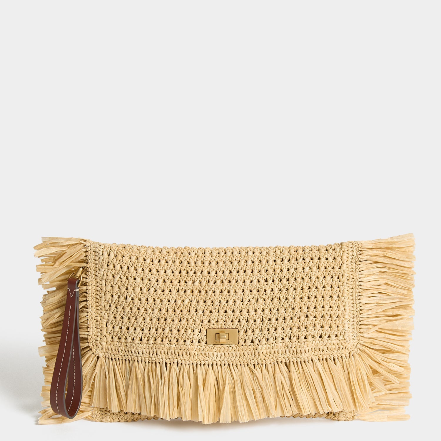 【週末セール】ANYA HINDMARCH クラッチバッグ Raffia Oversized Clutch | Anya Hindmarch US