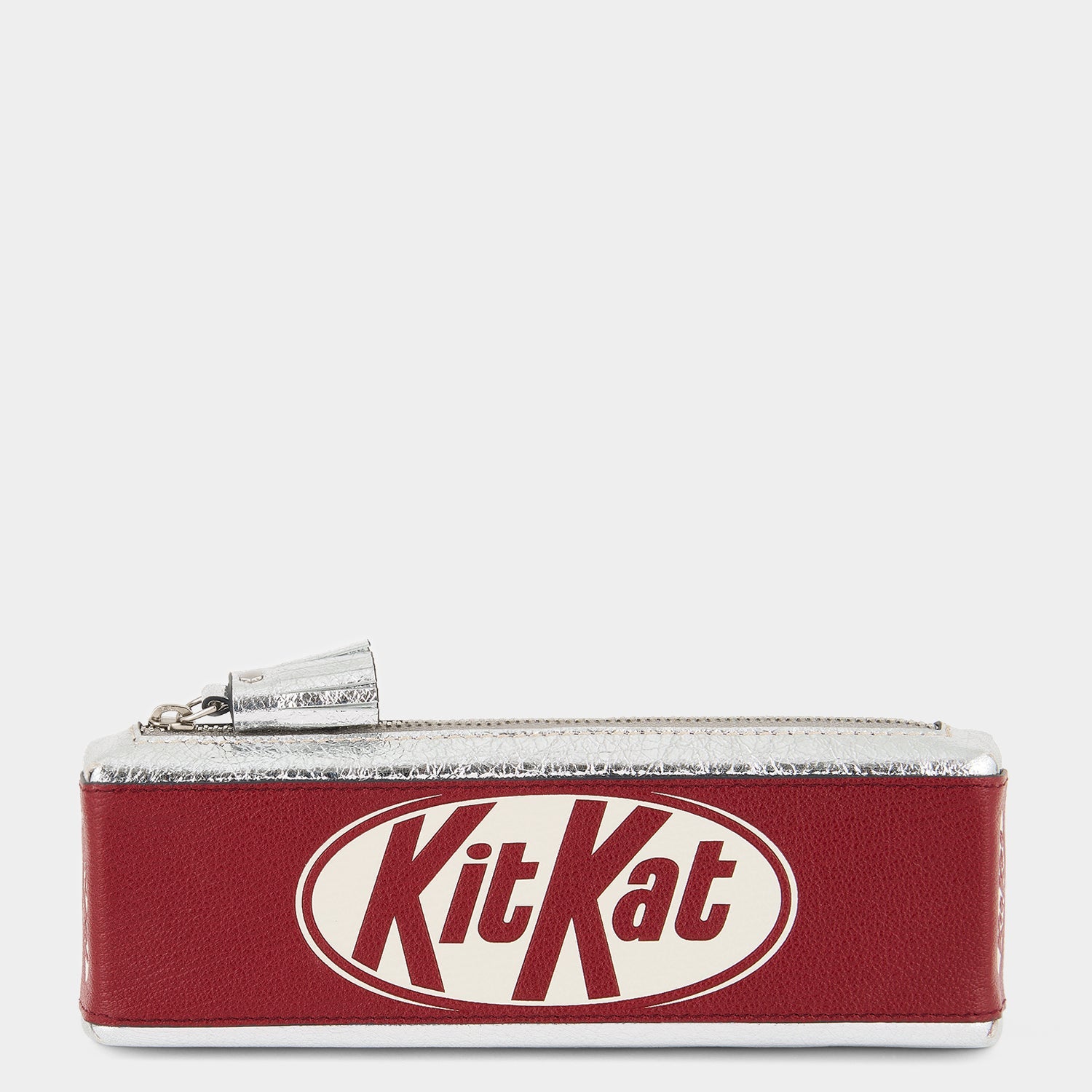 Anya Brands Kit Kat Pencil Case -

          
            Calf Leather in Red and Metallic Silver -
          

          Anya Hindmarch US
