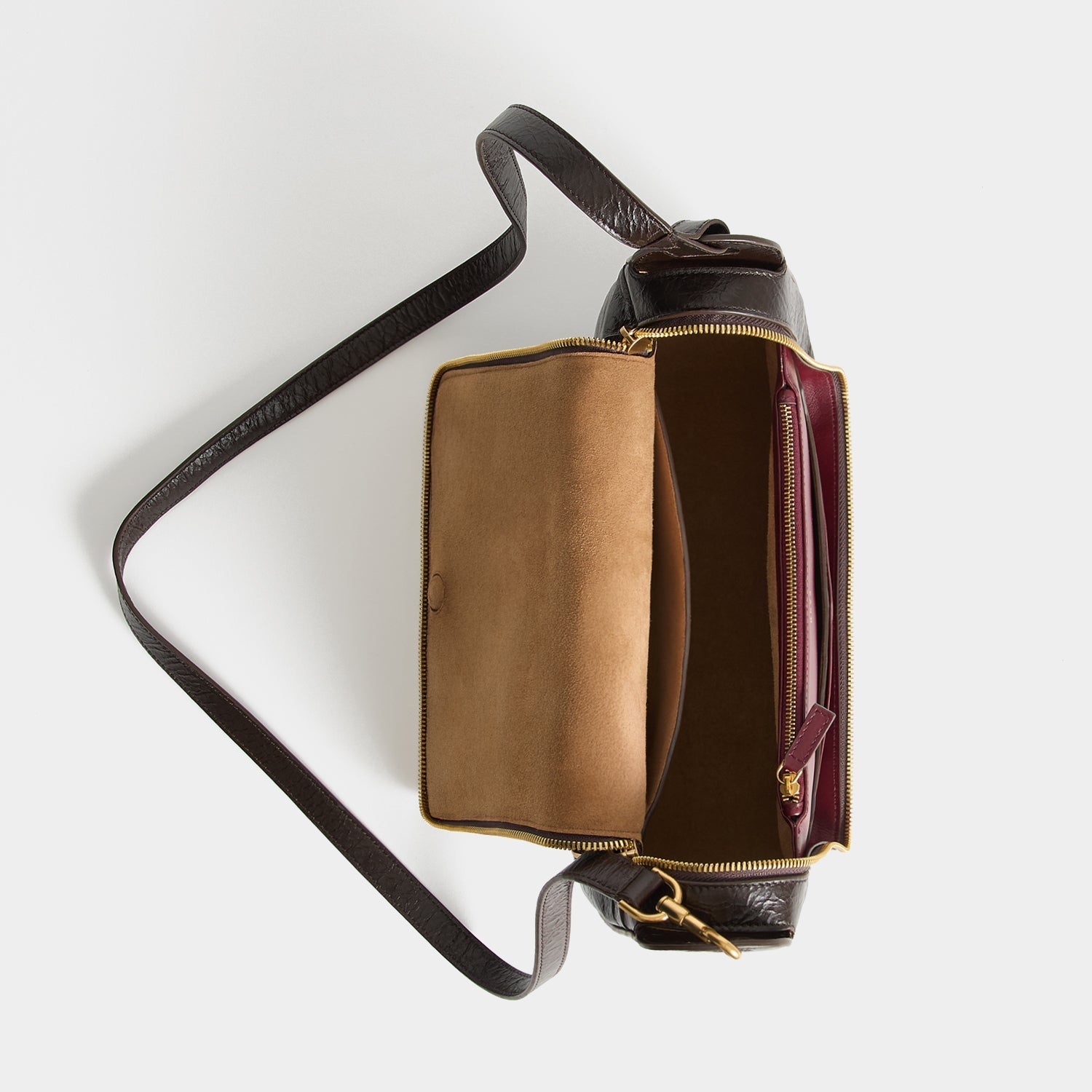 Vere Two-Way Shoulder Bag -

          
            Calf leather in Chocolate brown -
          

          Anya Hindmarch US
