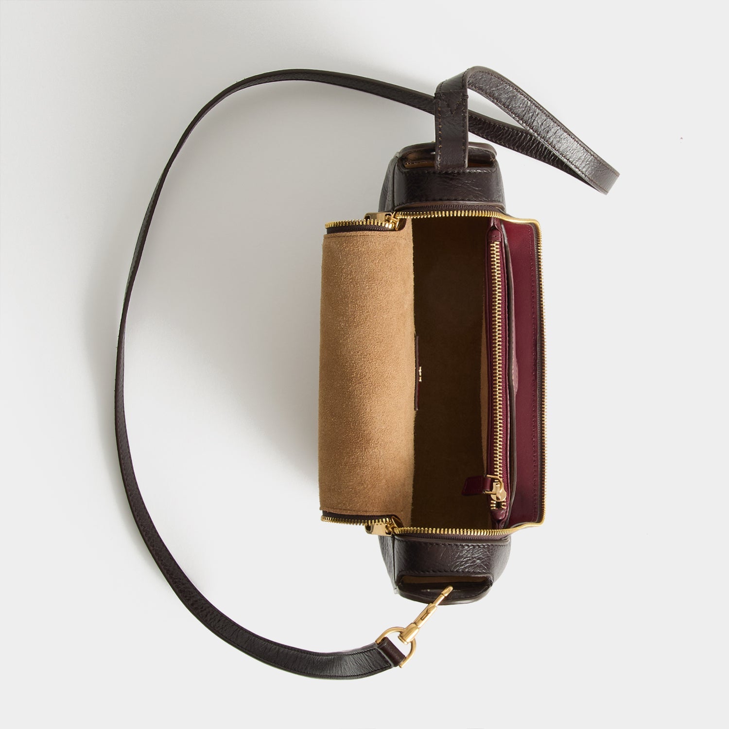 Vere Two-Way Cross-body -

          
            Calf leather in Chocolate brown -
          

          Anya Hindmarch US
