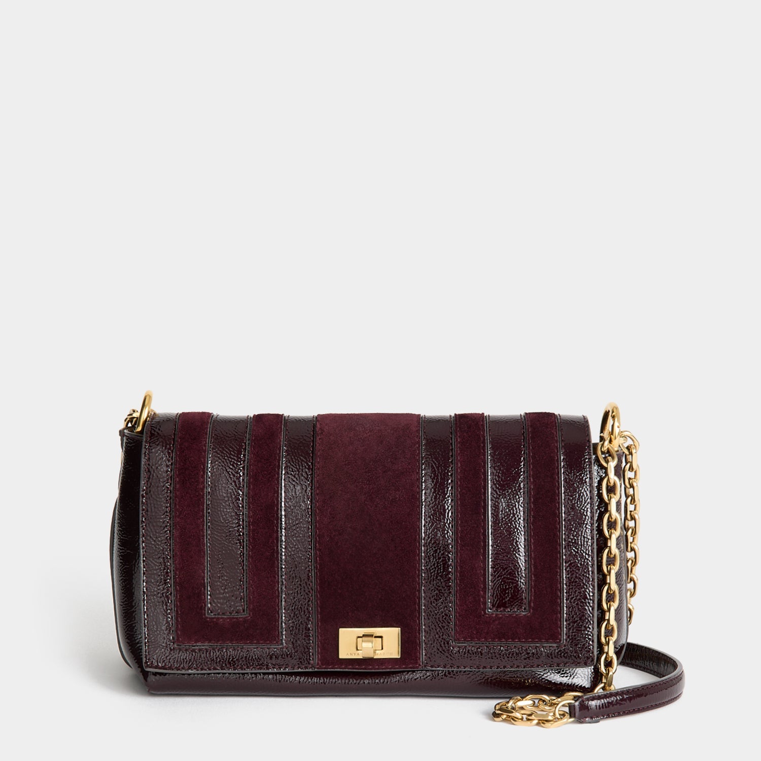 Mortimer Cross-body -

          
            Suede Leather in Grape -
          

          Anya Hindmarch US
