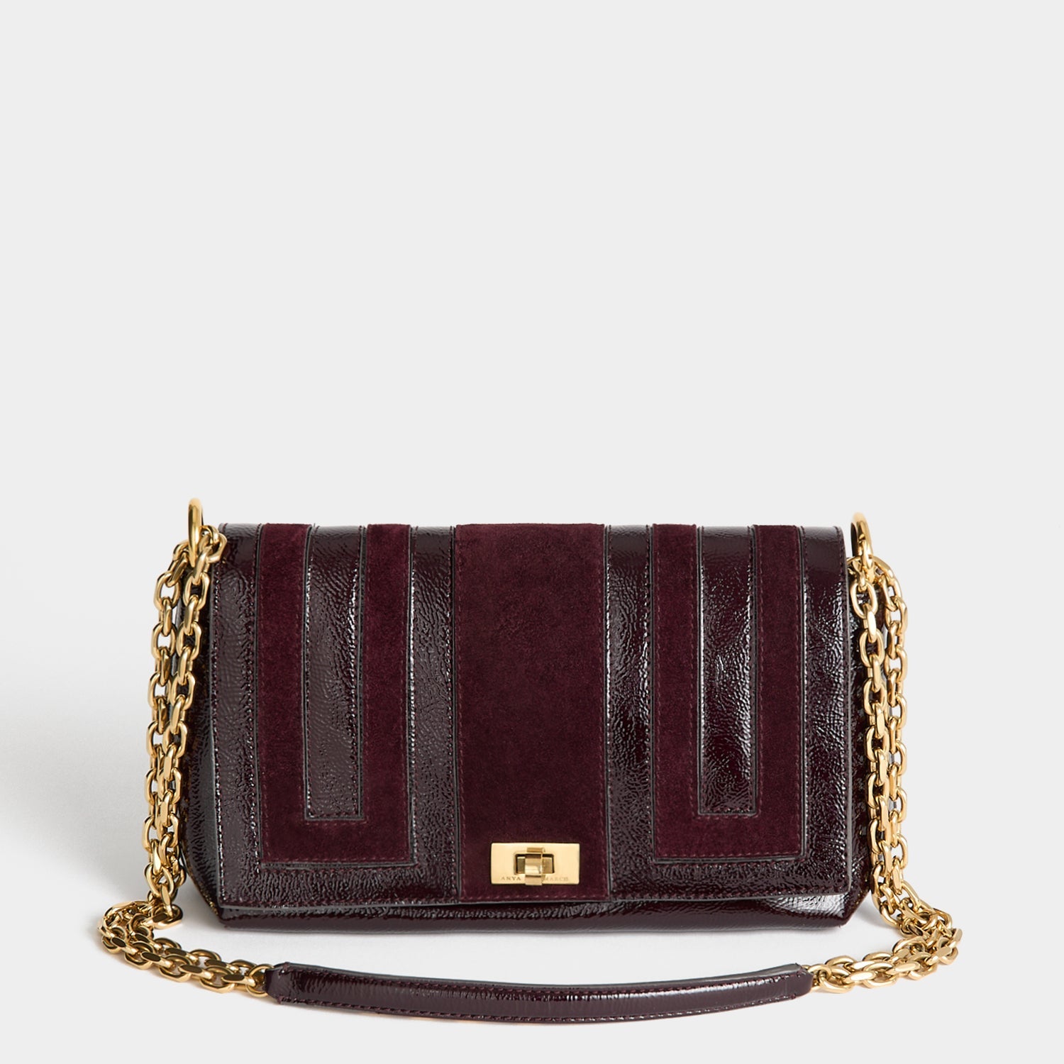 Mortimer Cross-body -

          
            Suede Leather in Grape -
          

          Anya Hindmarch US
