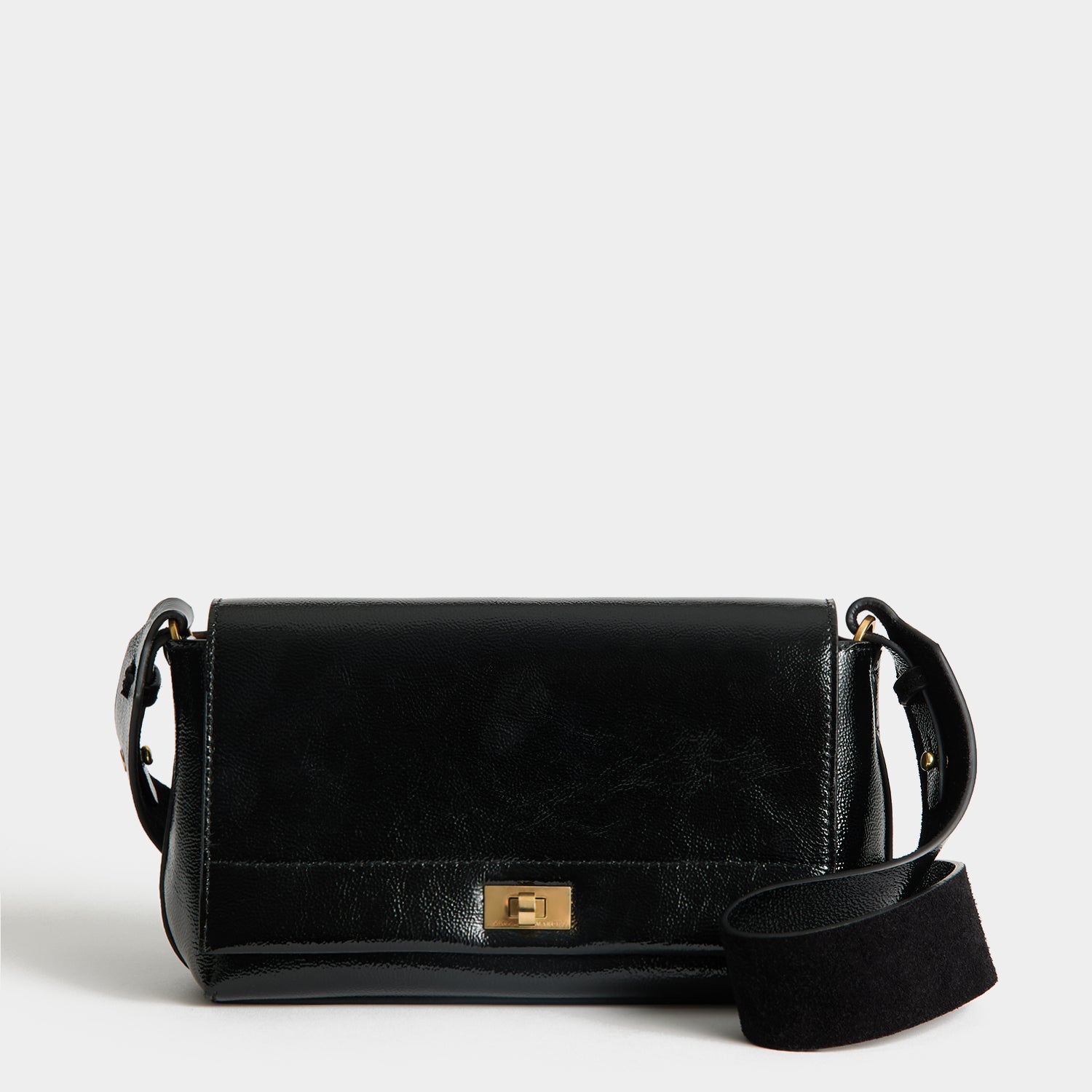 Mortimer Cross-body -

          
            Suede Leather in Black -
          

          Anya Hindmarch US
