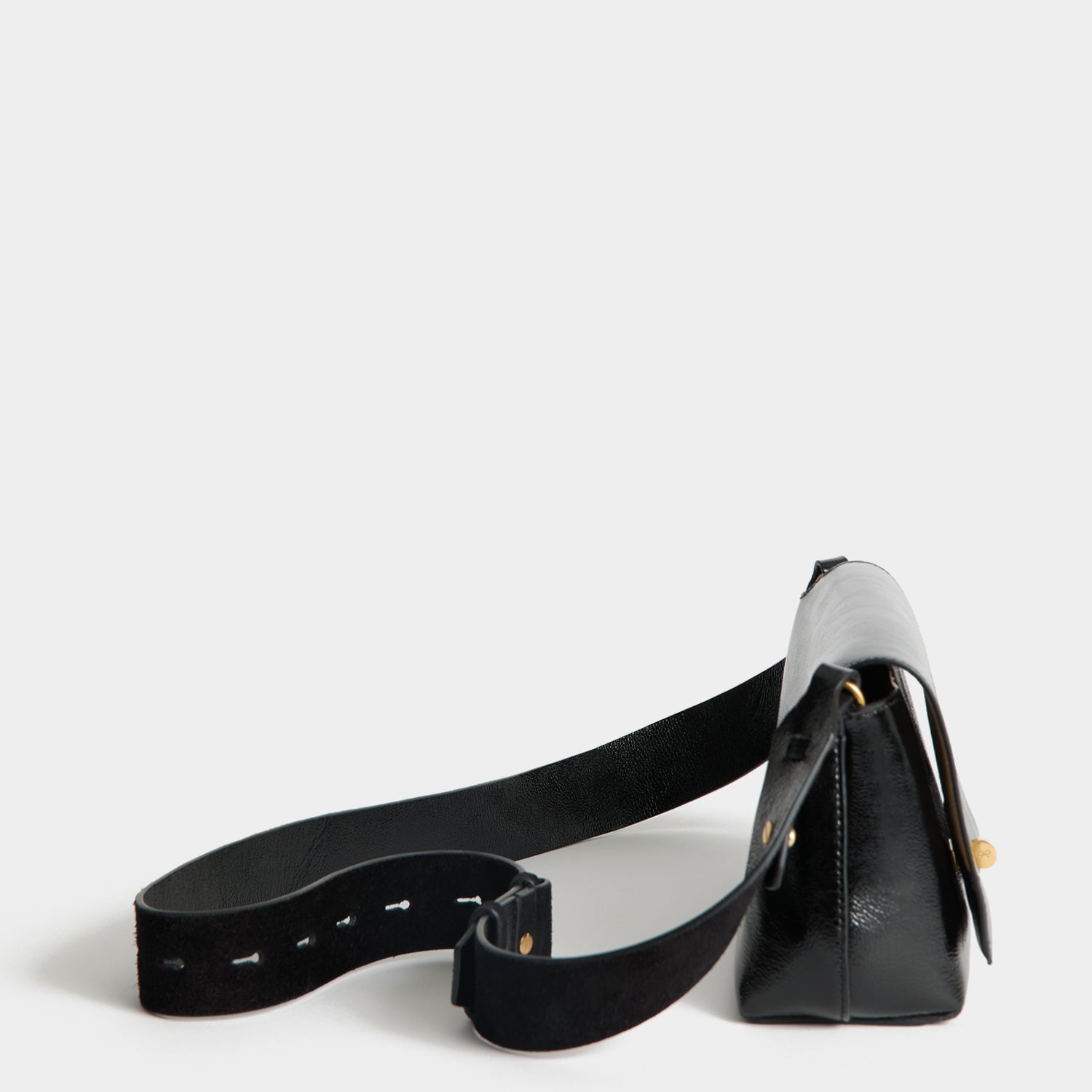 Mortimer Cross-body -

          
            Suede Leather in Black -
          

          Anya Hindmarch US
