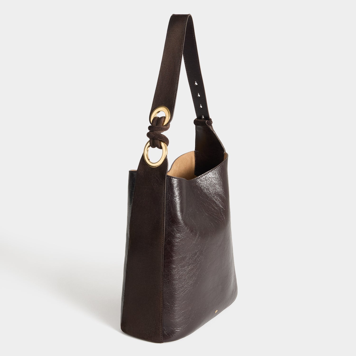 Ringo Chesterfield Shoulder Bag -

          
            Calf leather in Chocolate brown -
          

          Anya Hindmarch US
