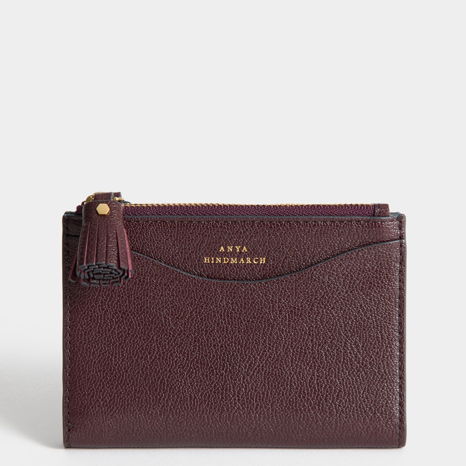 Peeping Eyes Small Double Zip Wallet -

          
            Capra Leather in Claret -
          

          Anya Hindmarch US

