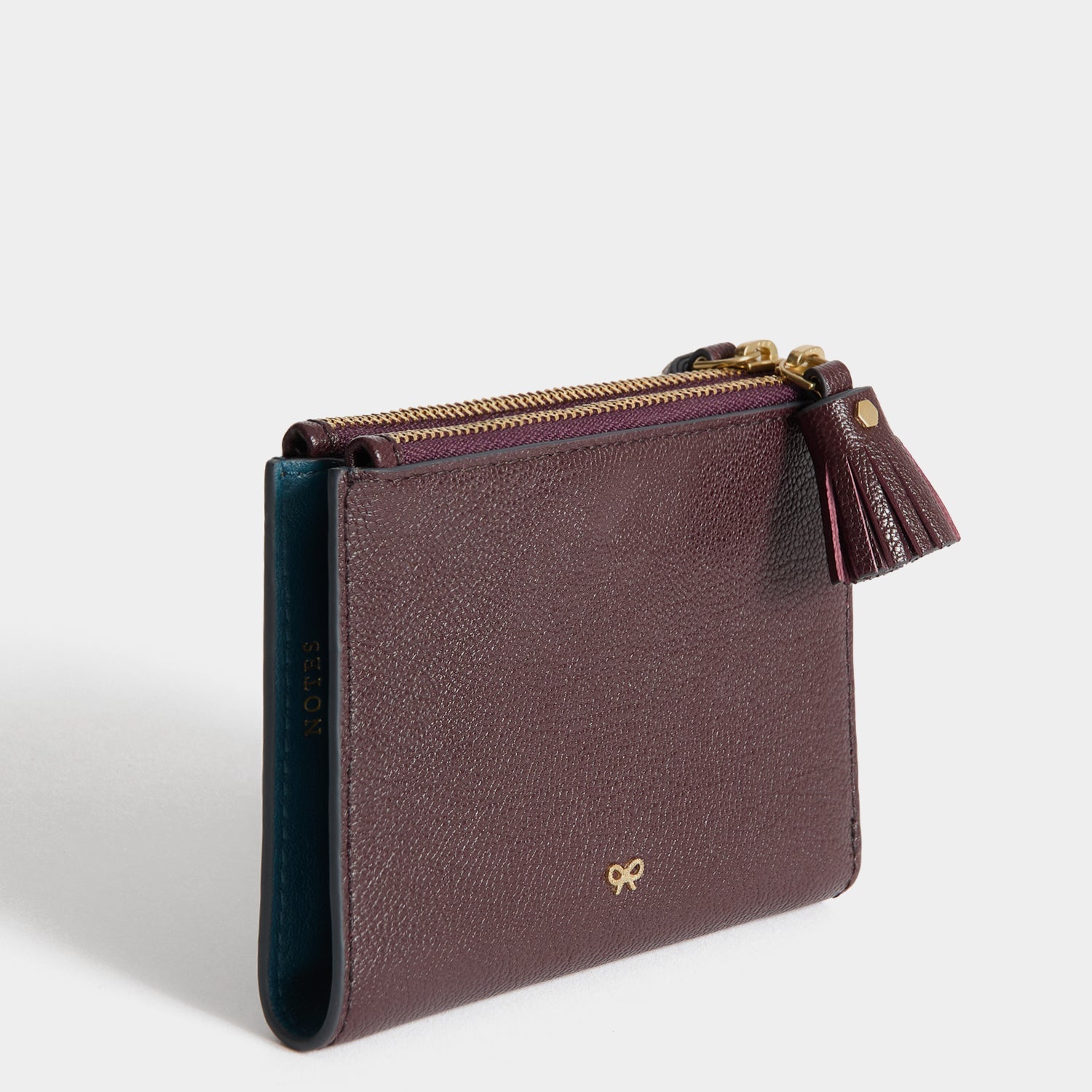 Peeping Eyes Small Double Zip Wallet -

          
            Capra Leather in Claret -
          

          Anya Hindmarch US
