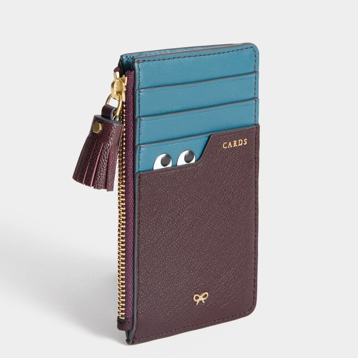 Peeping Eyes Zip Card Case -

          
            Capra Leather in Claret -
          

          Anya Hindmarch US
