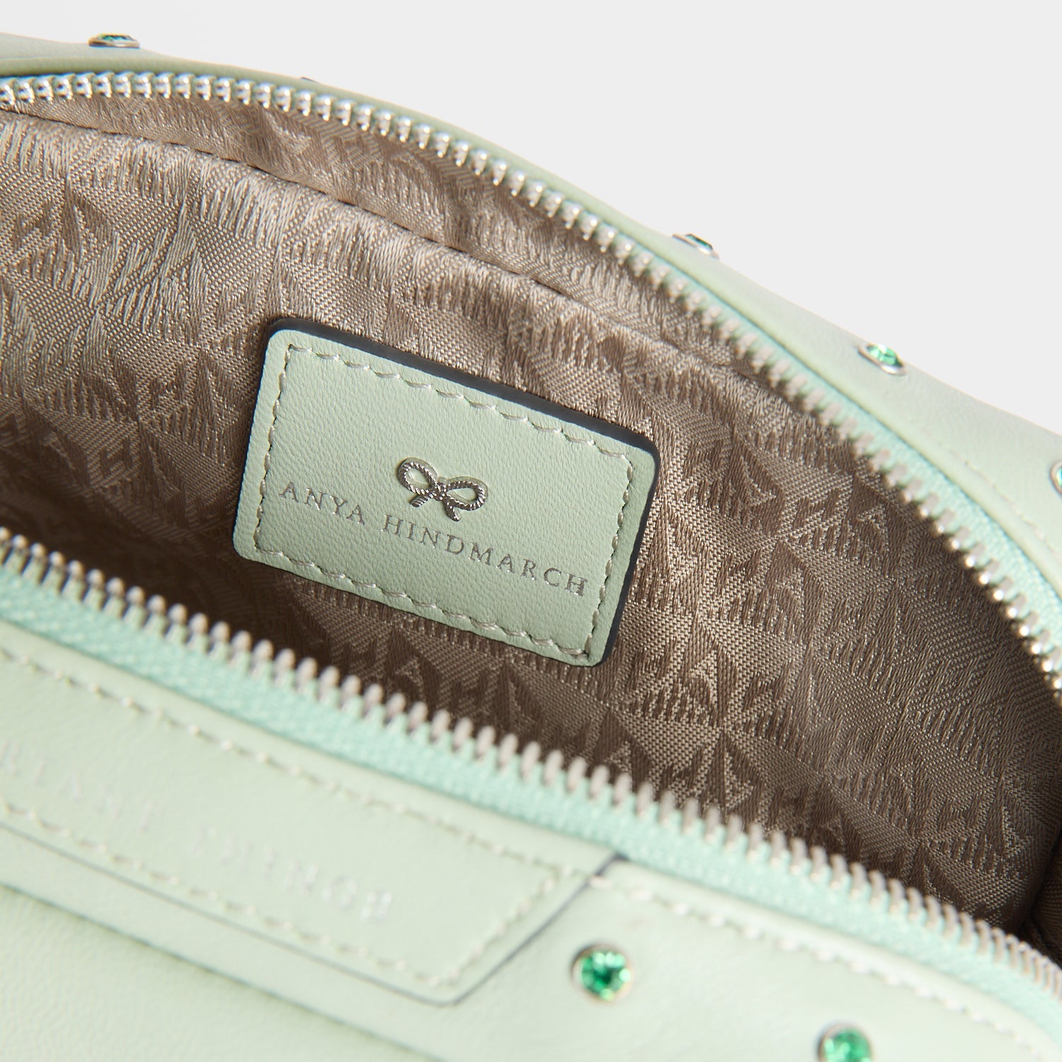 Crystals Important Things Pouch -

          
            Calf leather in Erinite green -
          

          Anya Hindmarch US
