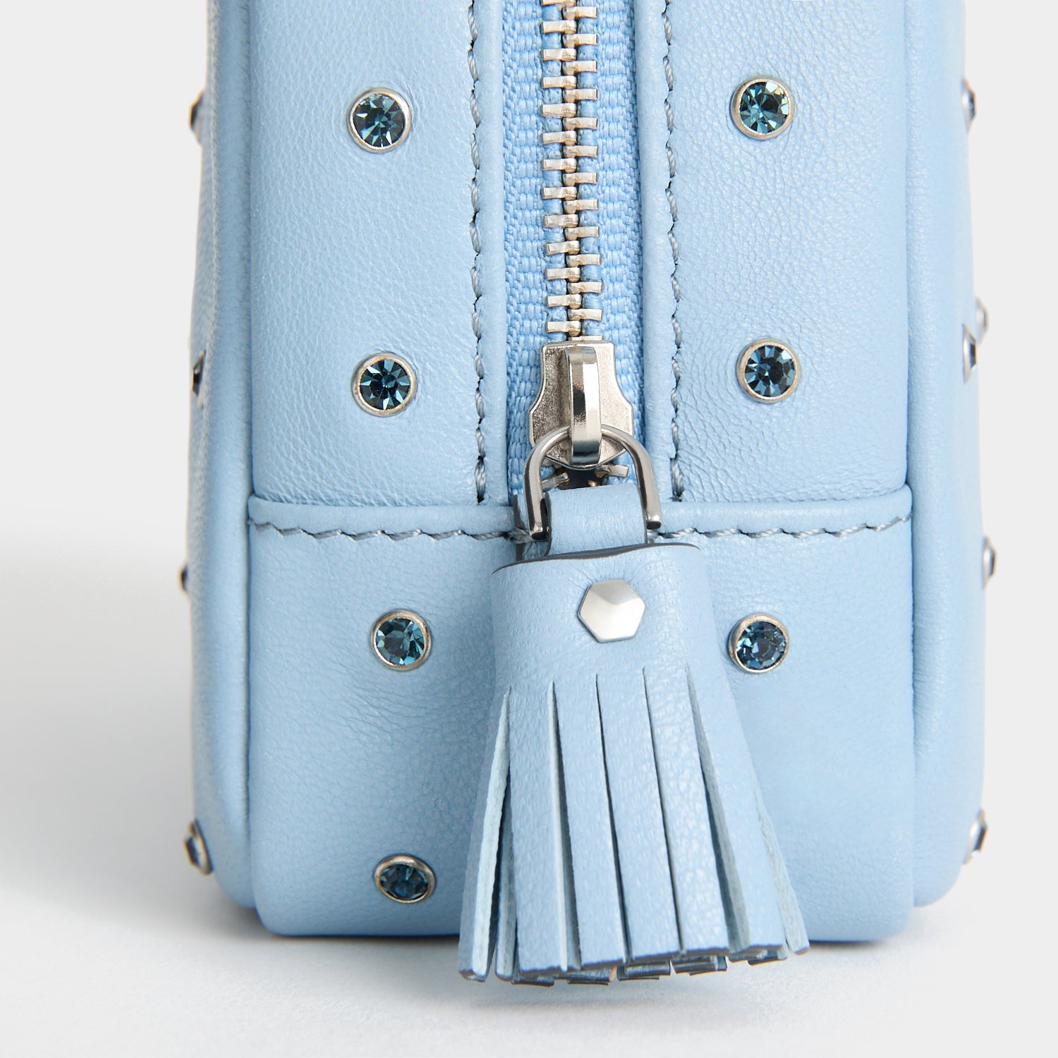 Crystals Important Things Pouch -

          
            Calf leather in School blue -
          

          Anya Hindmarch US
