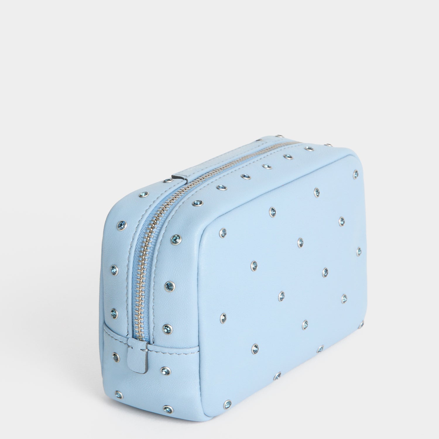 Crystals Important Things Pouch -

          
            Calf leather in School blue -
          

          Anya Hindmarch US
