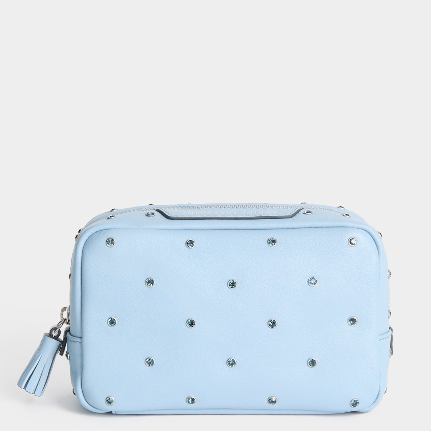 Crystals Important Things Pouch -

          
            Calf leather in School blue -
          

          Anya Hindmarch US
