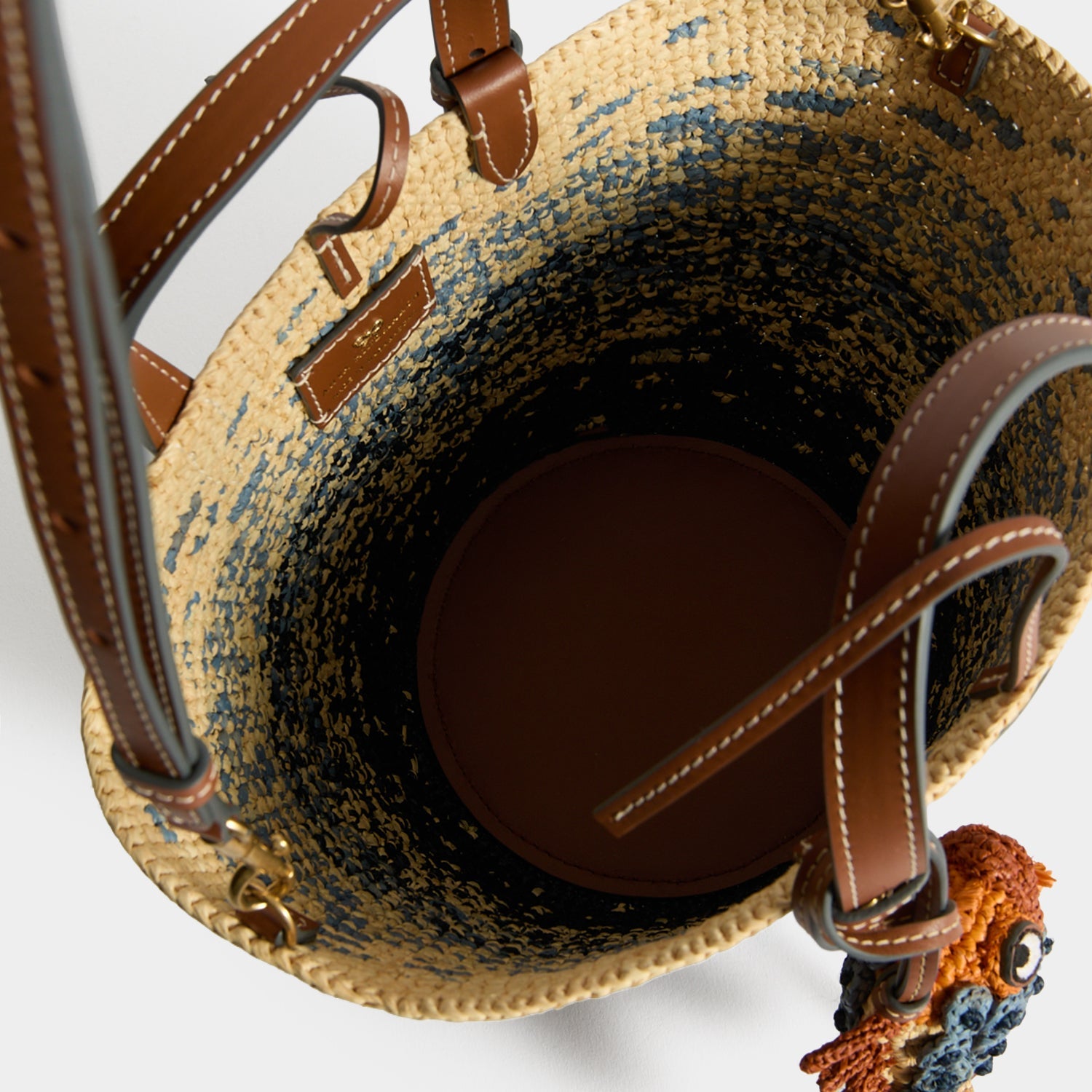 Raffia Dégradé Small Round Basket | Anya Hindmarch US