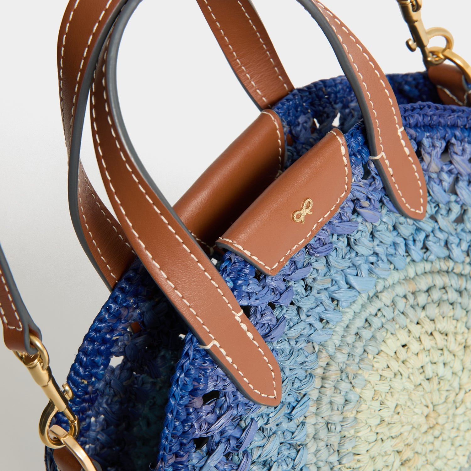 Raffia Small Round Bow Tote | Anya Hindmarch US