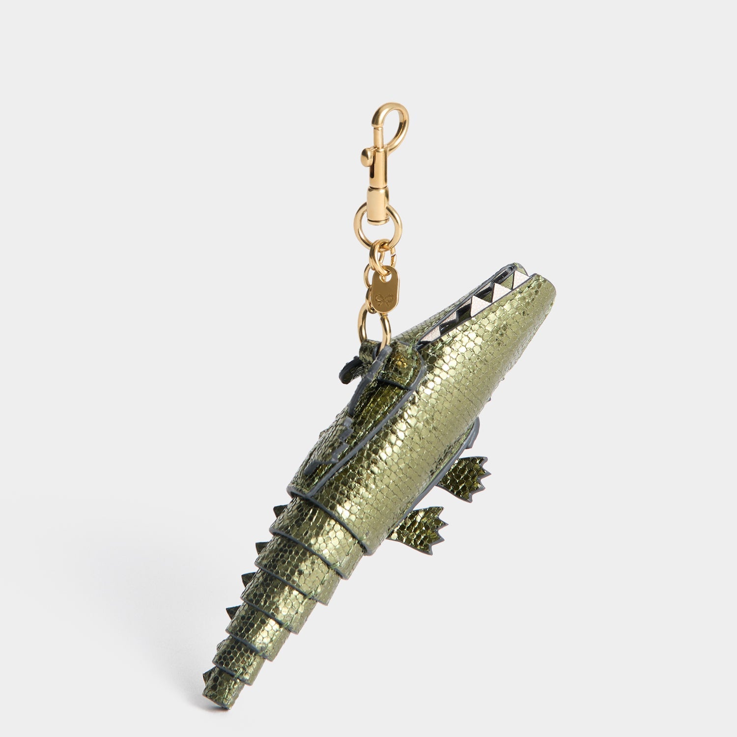 Crocodile Charm -

          
            Metallic Leather in Salvia green -
          

          Anya Hindmarch US
