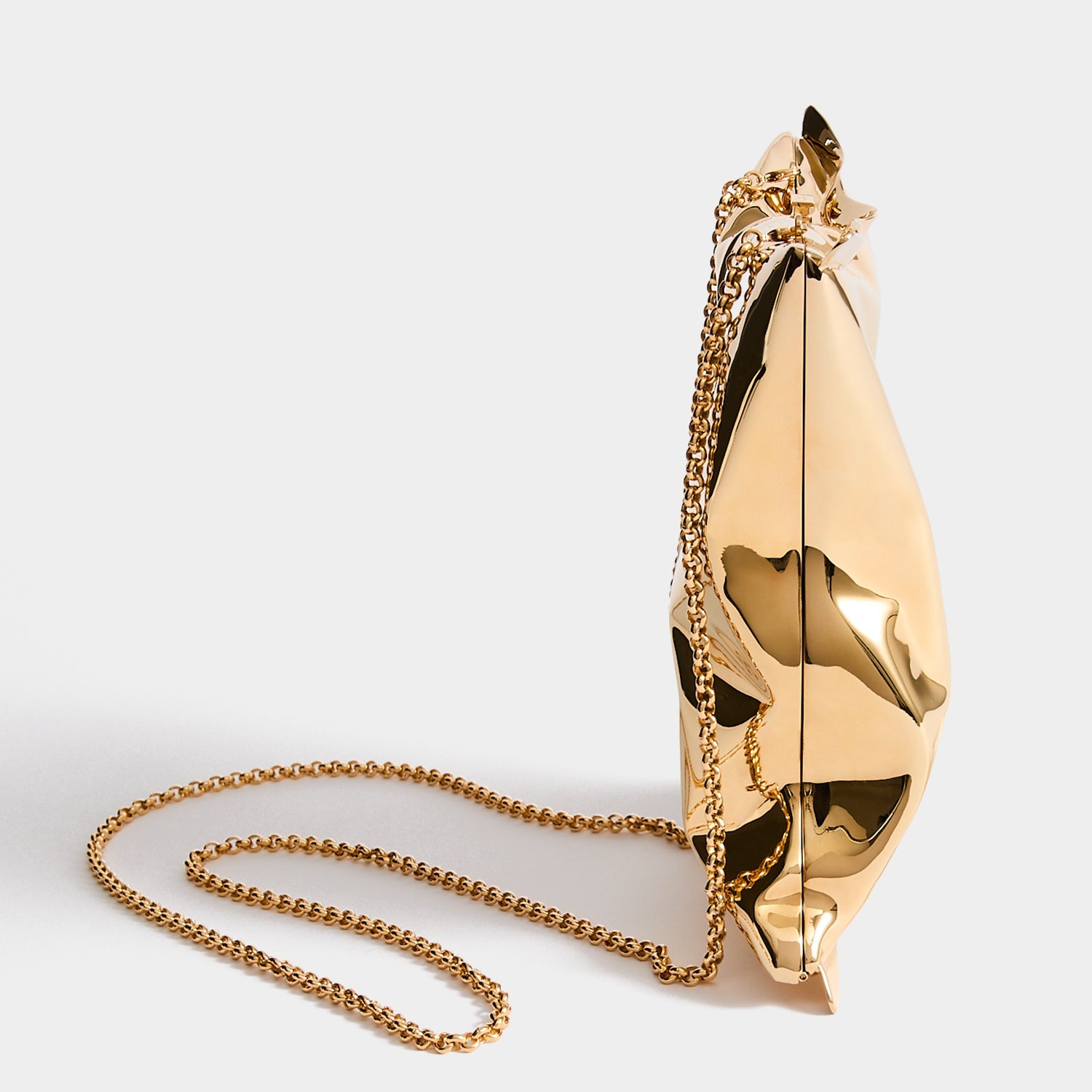 Crisp Packet Clutch Bag in Gold Metal | Anya Hindmarch US