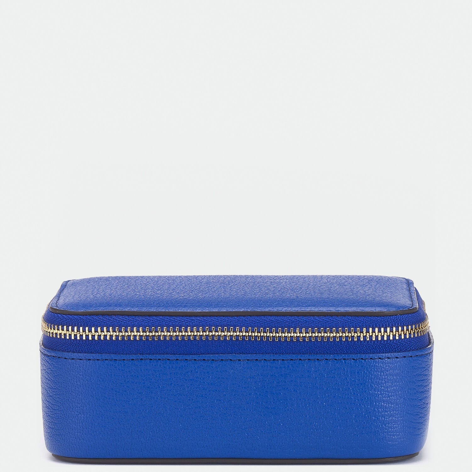 ANYA HINDMARCH ブルーレザー ポーチ、　レザーケース Bespoke Medium Keepsake Box | Anya Hindmarch US
