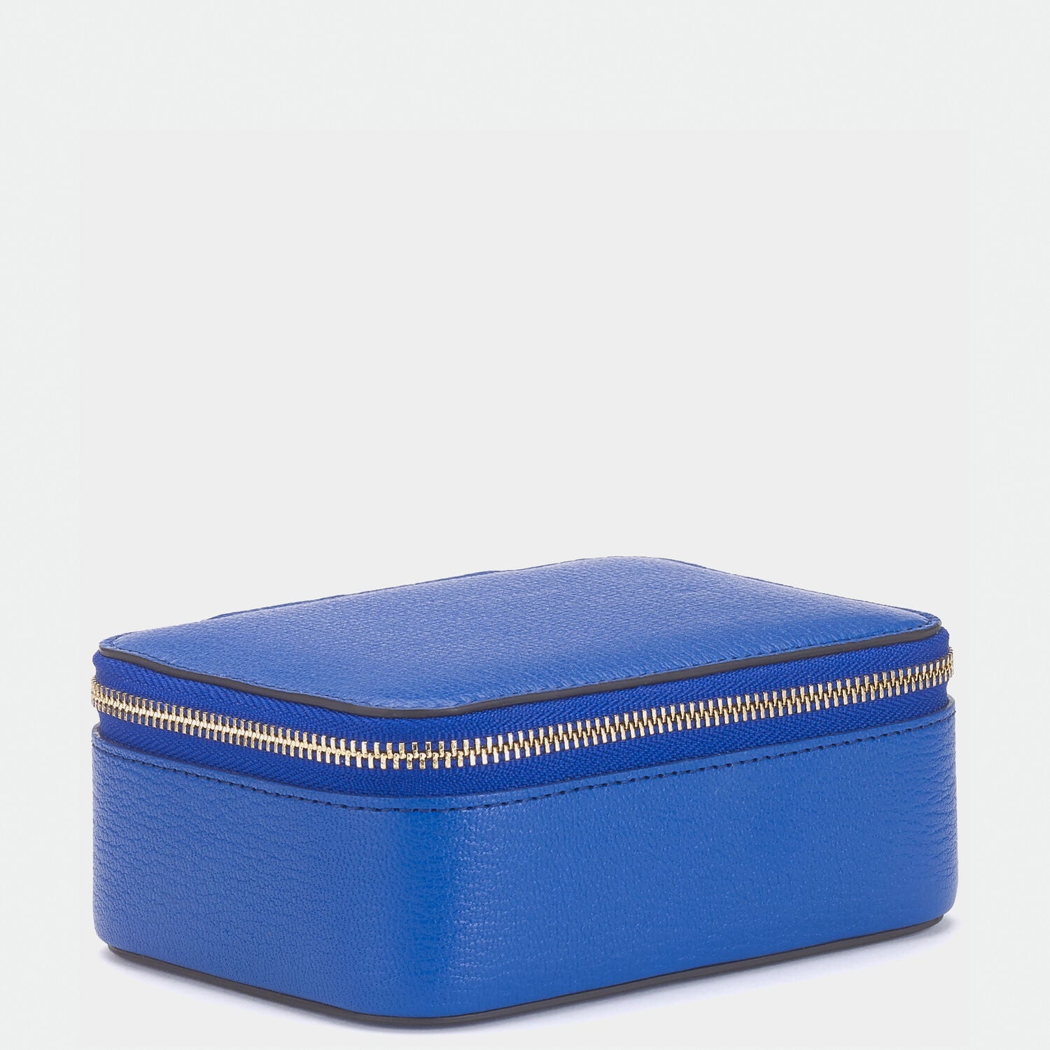 ANYA HINDMARCH ブルーレザー ポーチ、　レザーケース Bespoke Medium Keepsake Box | Anya Hindmarch US