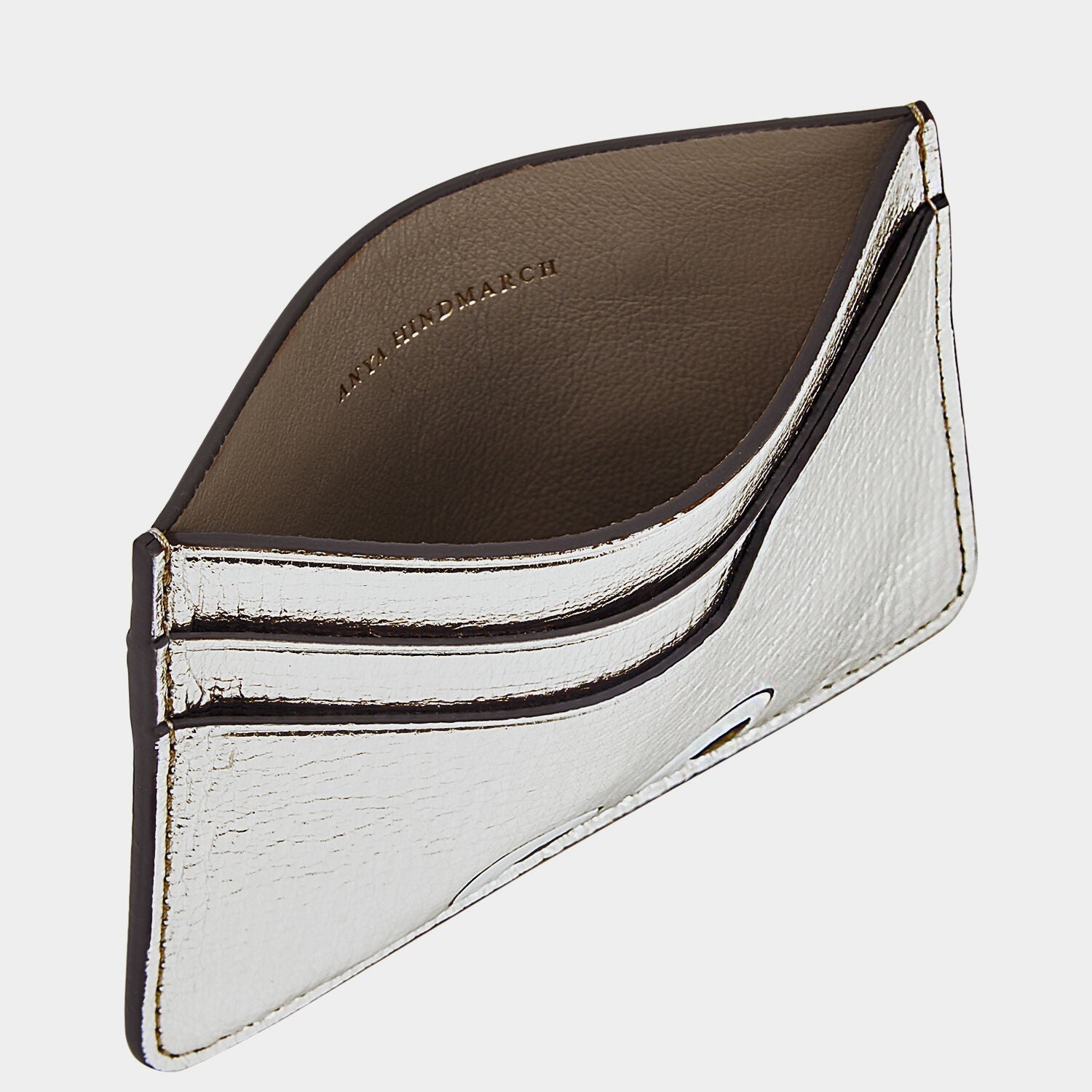 Eyes Card Case -

          
            Capra Leather in Silver Metallic -
          

          Anya Hindmarch US
