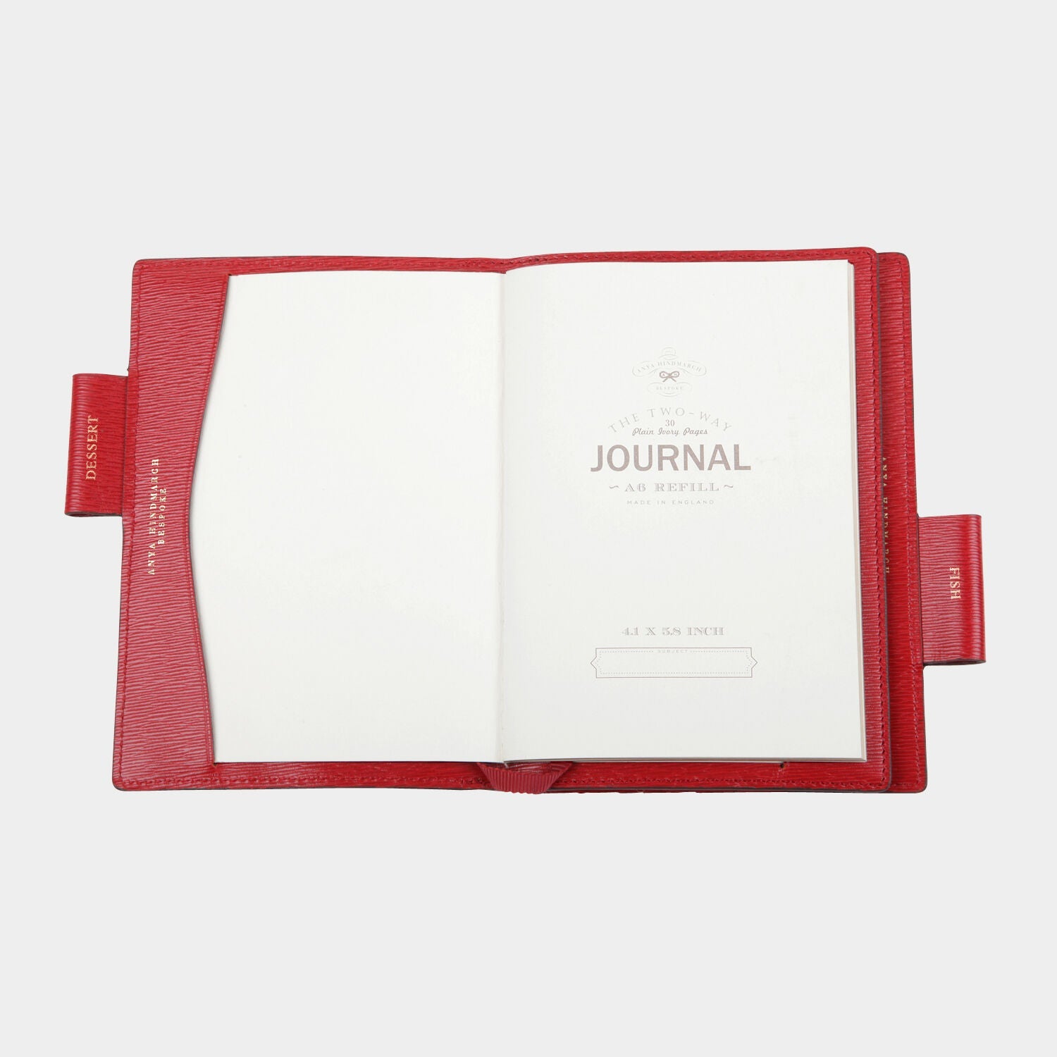 Bespoke A6 Two Way Journal -

                  
                    London Grain in Red -
                  

                  Anya Hindmarch US
