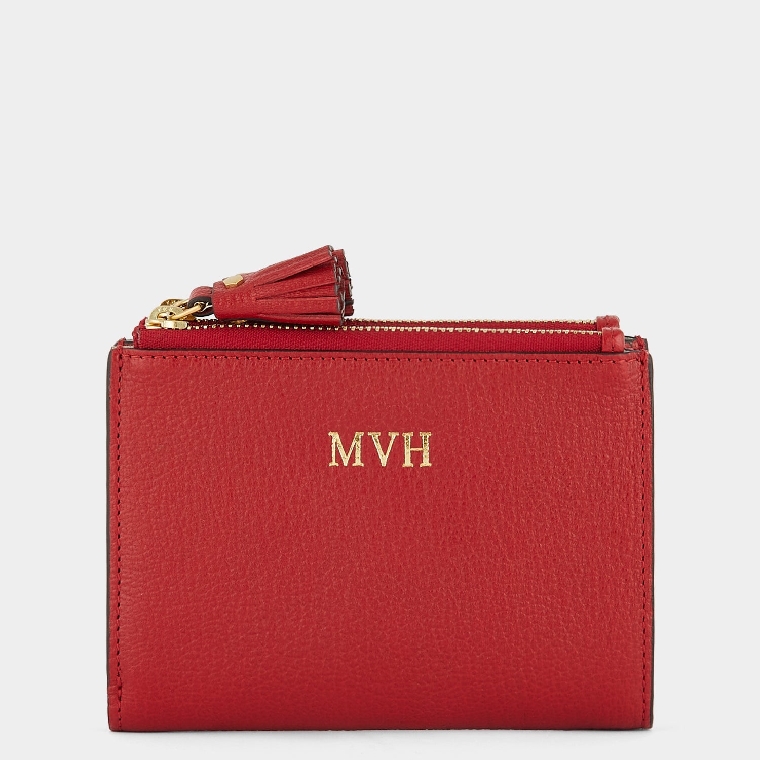 Small Double Zip Wallet -

          
            Capra Leather in Red -
          

          Anya Hindmarch US
