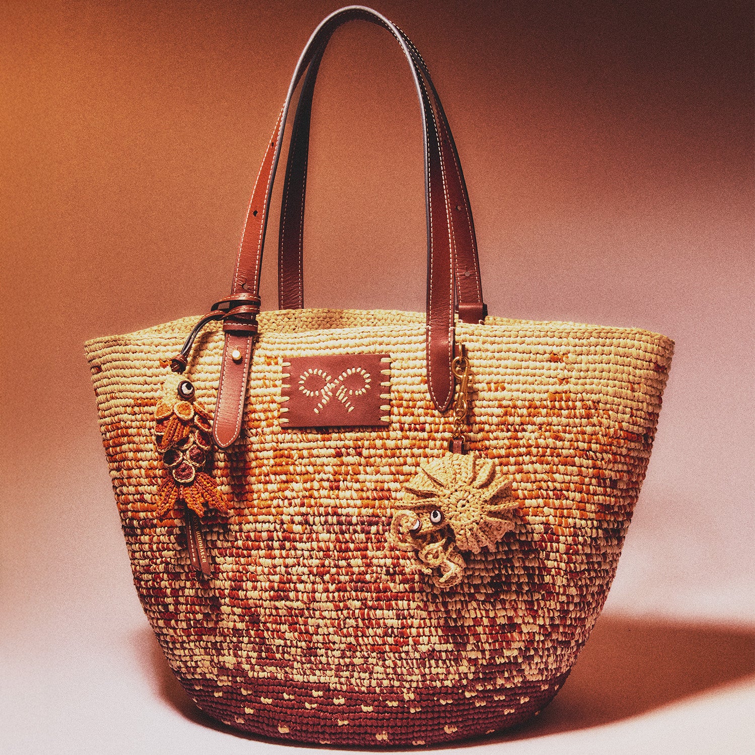 Raffia Dégradé Large Round Basket | Anya Hindmarch US