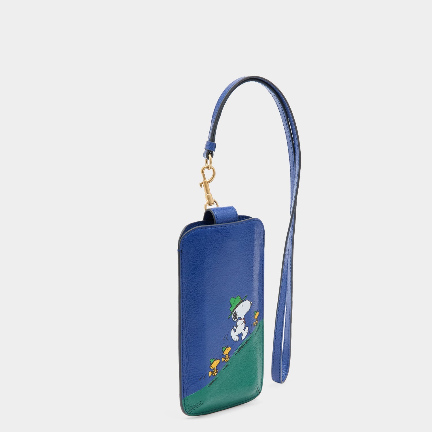 Peanuts Snoopy Sunglasses Pouch -

          
            Calf Leather in School Blue -
          

          Anya Hindmarch US
