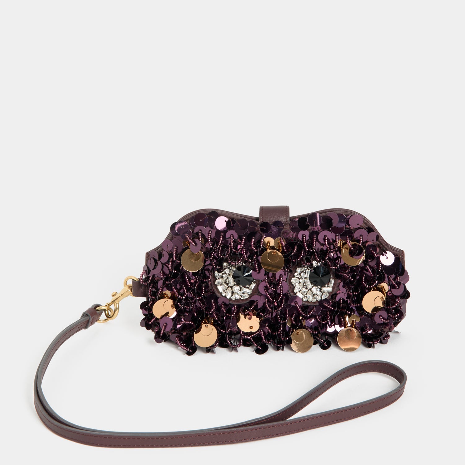 Embellished Eyes Sunglasses Pouch -

          
            Satin in Claret -
          

          Anya Hindmarch US
