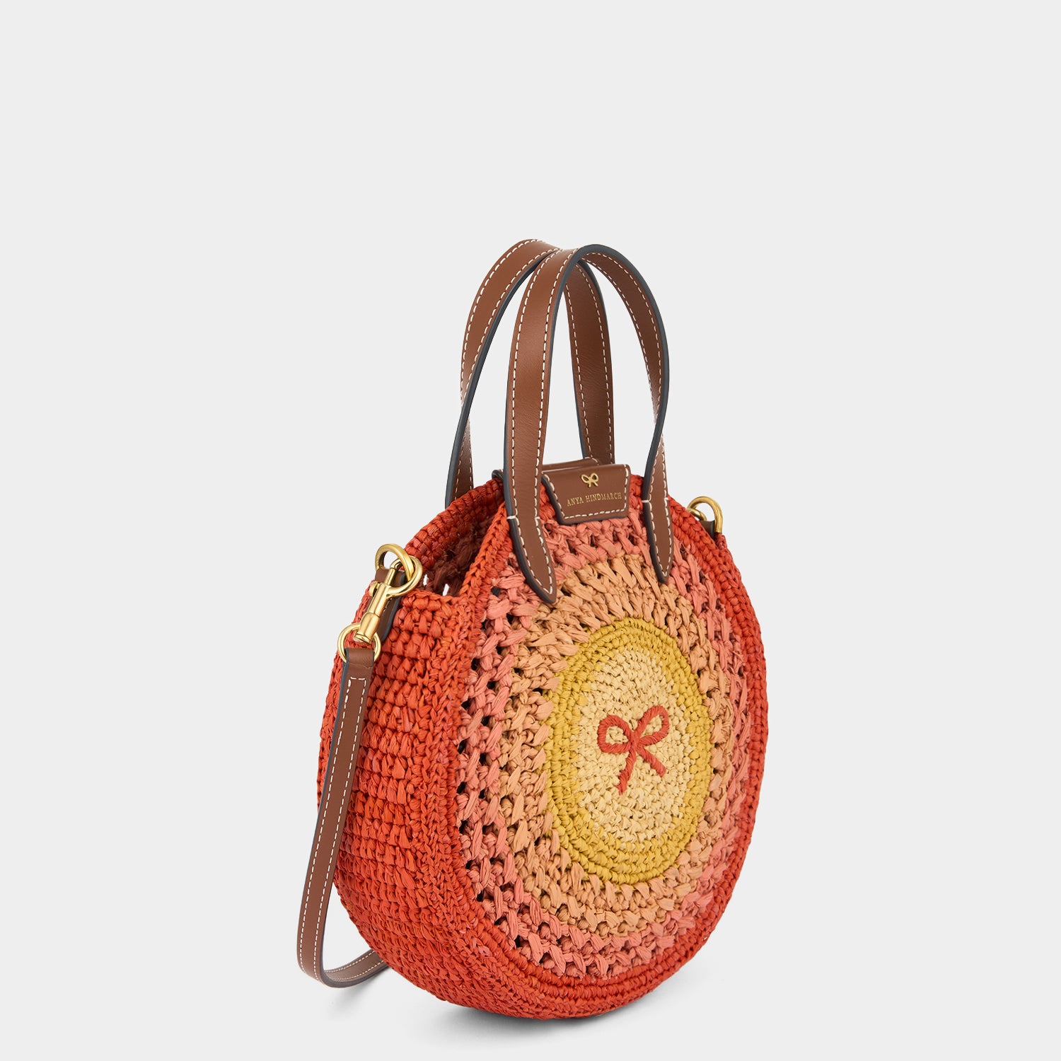 Raffia Small Round Bow Tote -

          
            Raffia in Orange/Multi -
          

          Anya Hindmarch US
