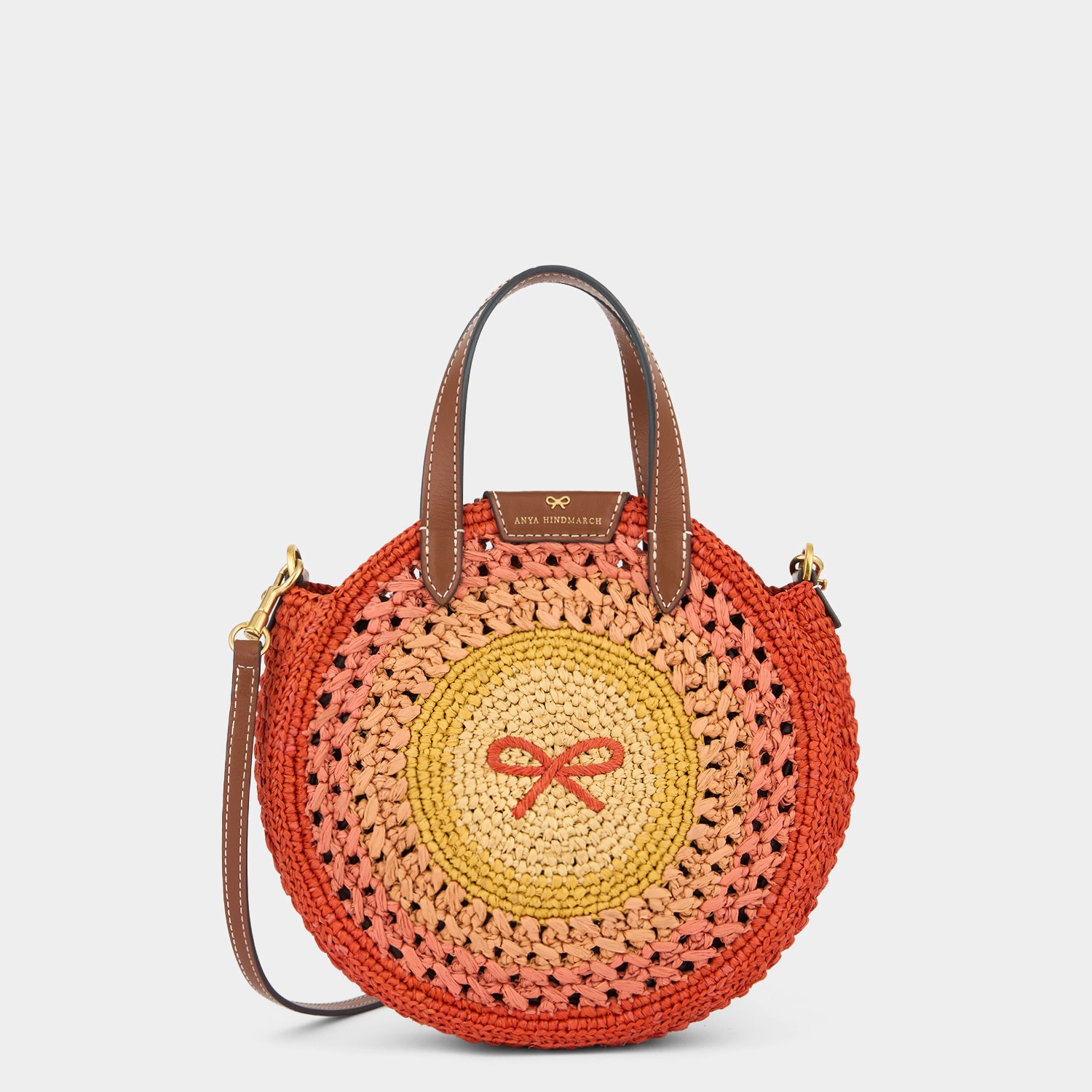 Raffia Small Round Bow Tote -

          
            Raffia in Orange/Multi -
          

          Anya Hindmarch US
