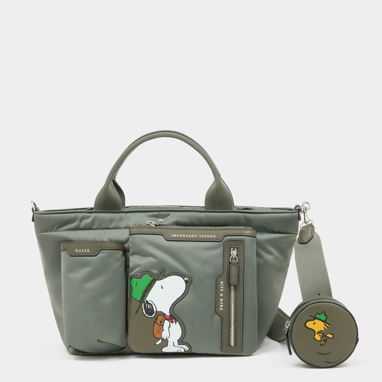 Peanuts Snoopy E/W Mini Tote -

          
            Recycled padded fabric in Fern Green -
          

          Anya Hindmarch US
