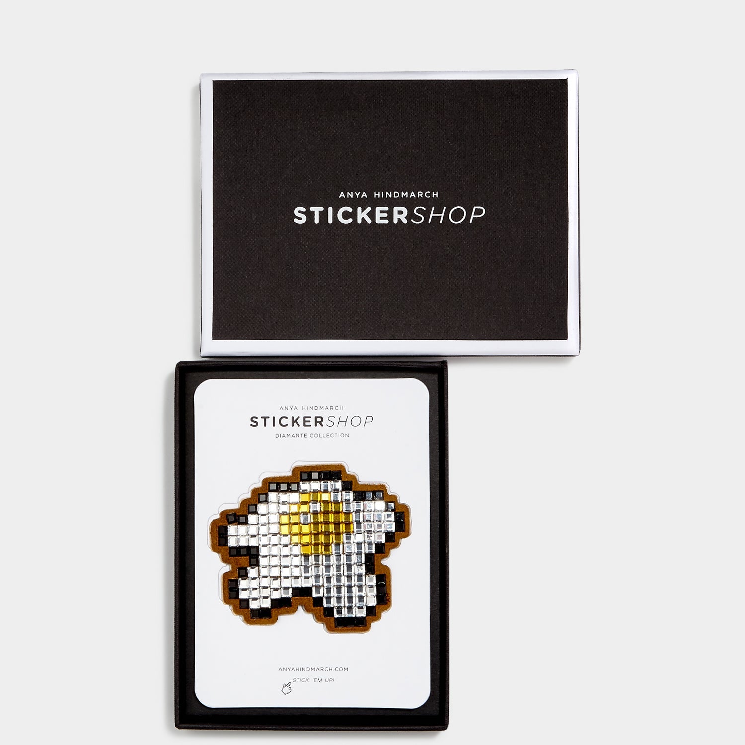 Egg Diamante Sticker -

          
            Suede in White -
          

          Anya Hindmarch US
