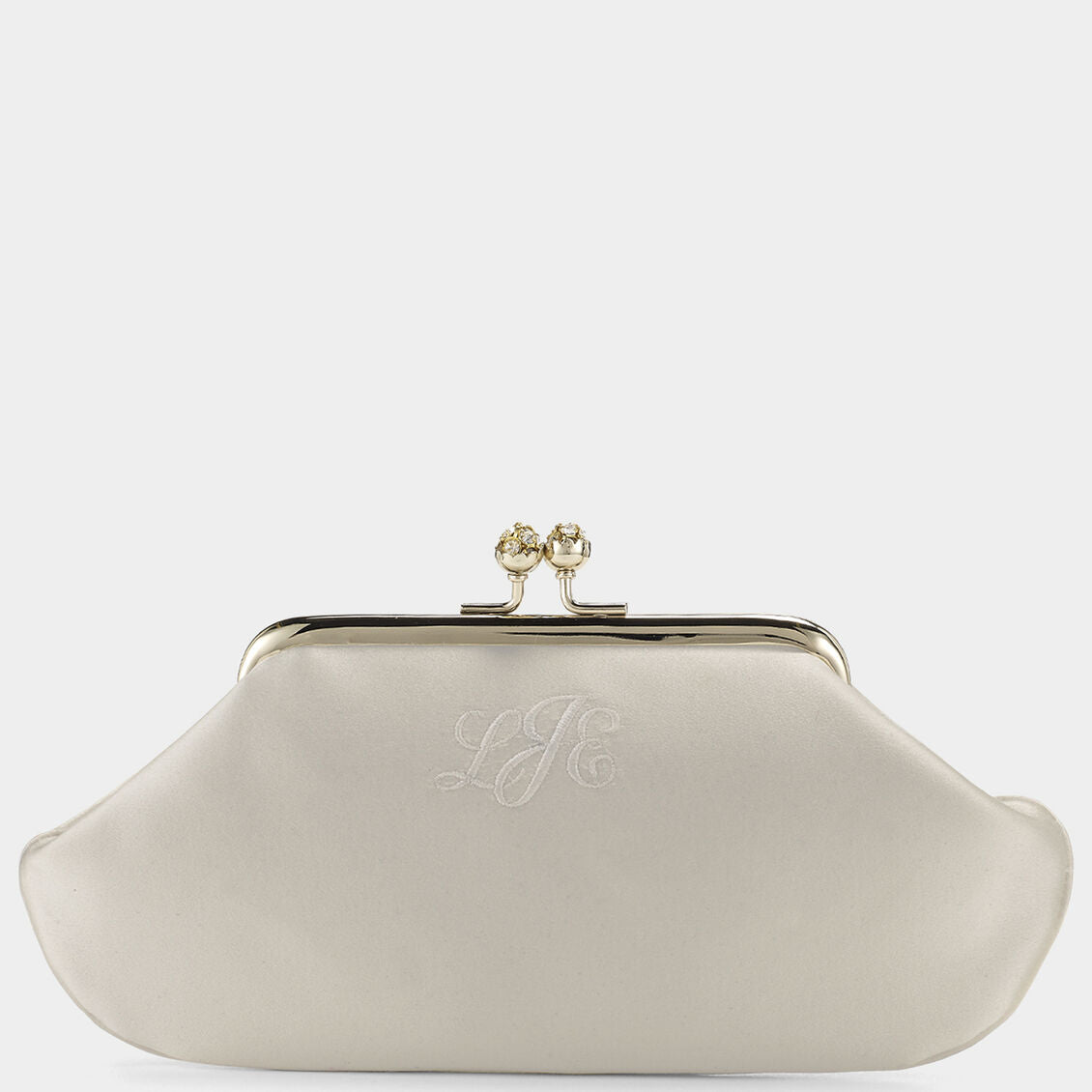 Large Bespoke Maud Clutch Bag in Oyster | Anya Hindmarch US
