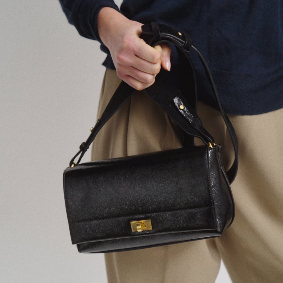 Mortimer Cross-body -

          
            Suede Leather in Black -
          

          Anya Hindmarch US
