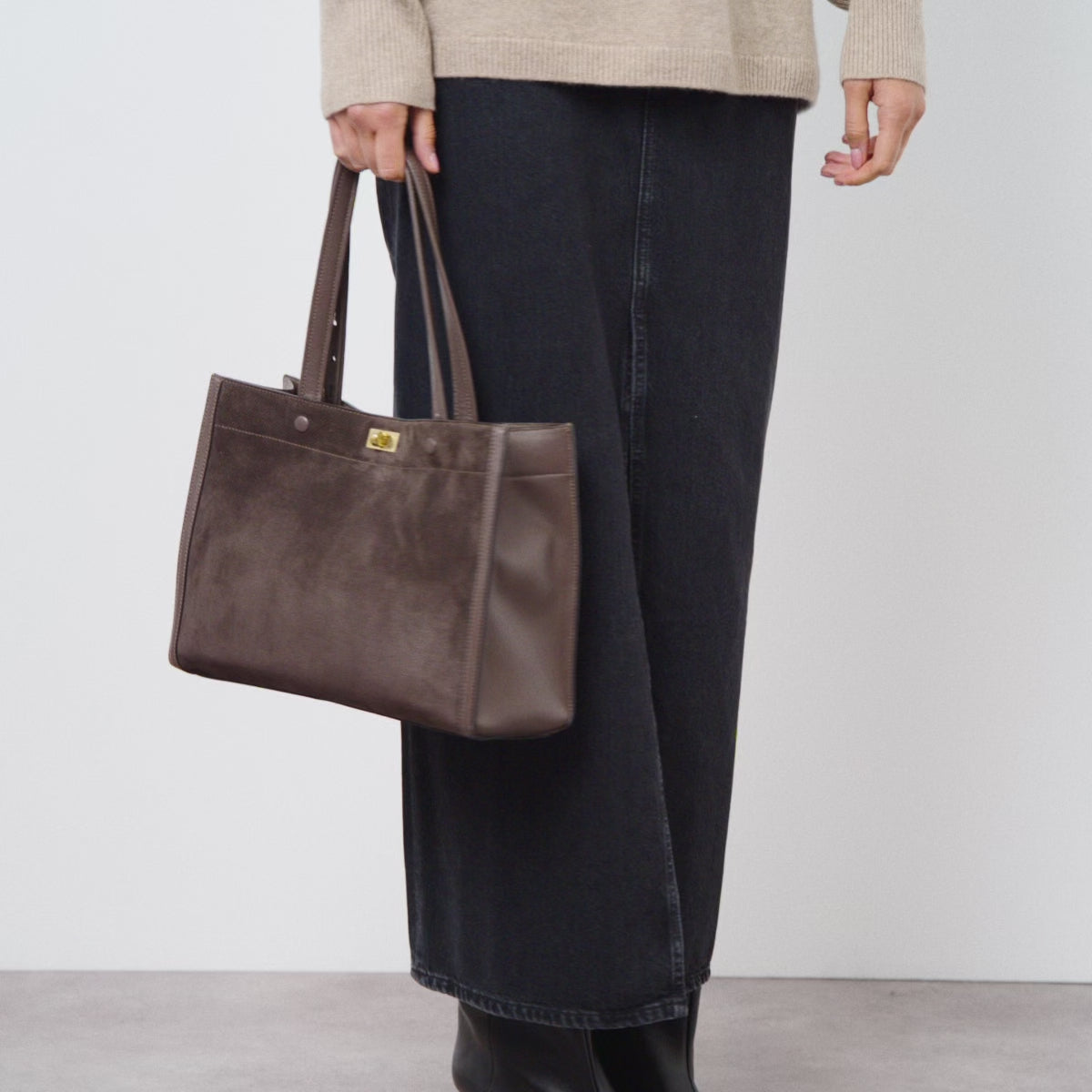 Mortimer Perforated Small Tote -

          
            Smooth Leather in Truffle Brown -
          

          Anya Hindmarch US
