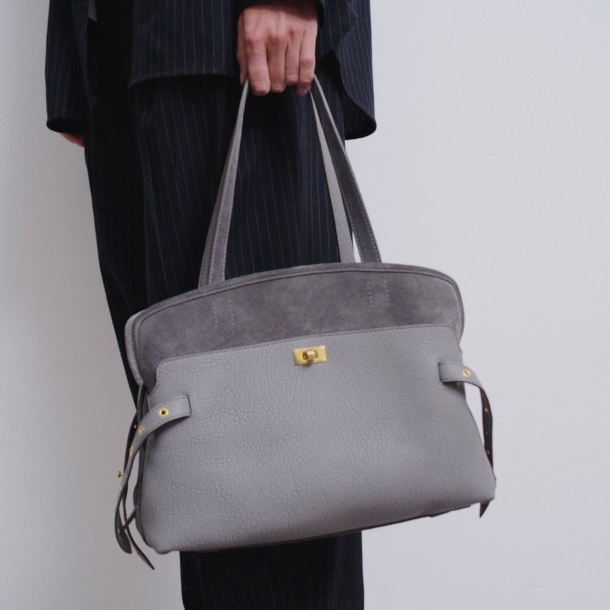 Wilson Eyelet Shoulder Bag -

          
            Suede Leather in Stone Grey -
          

          Anya Hindmarch US
