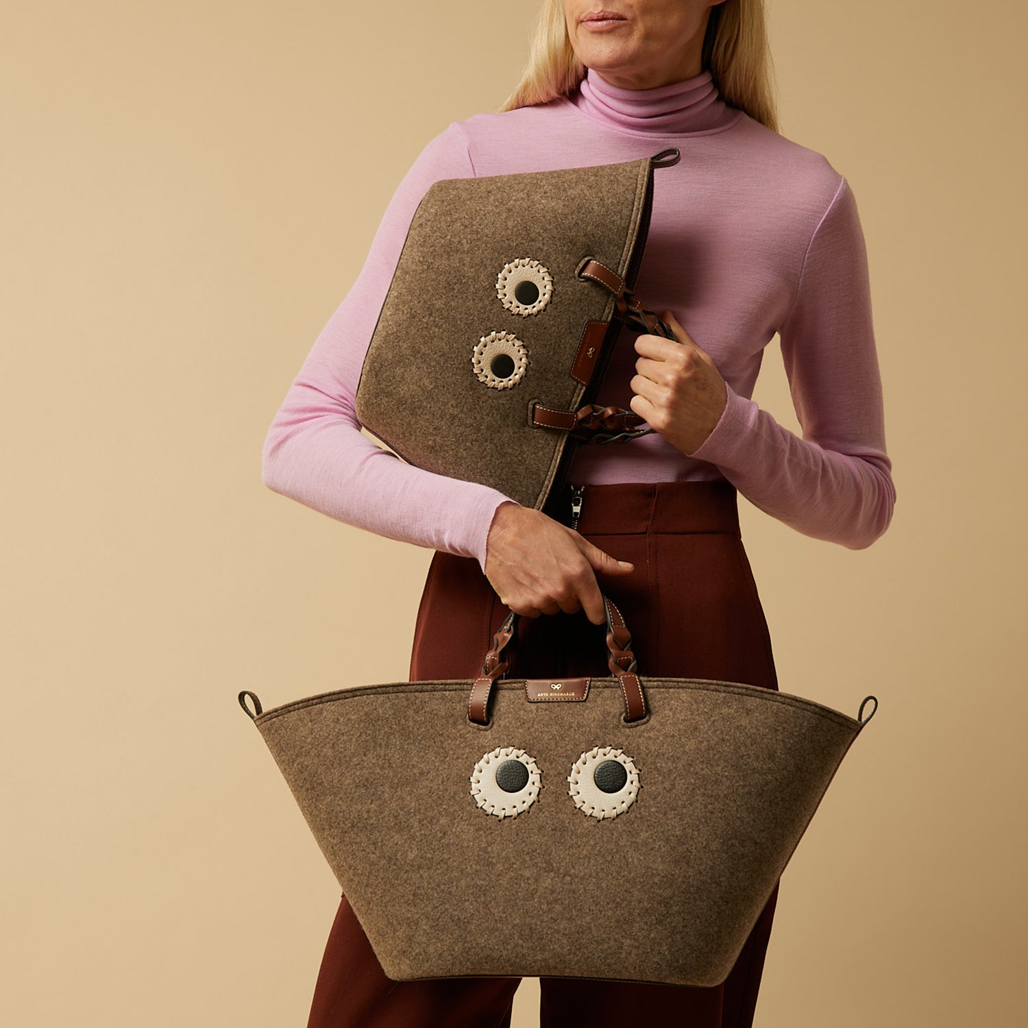Eyes Tote -

                  
                    Recycled Felt in Natural -
                  

                  Anya Hindmarch US
