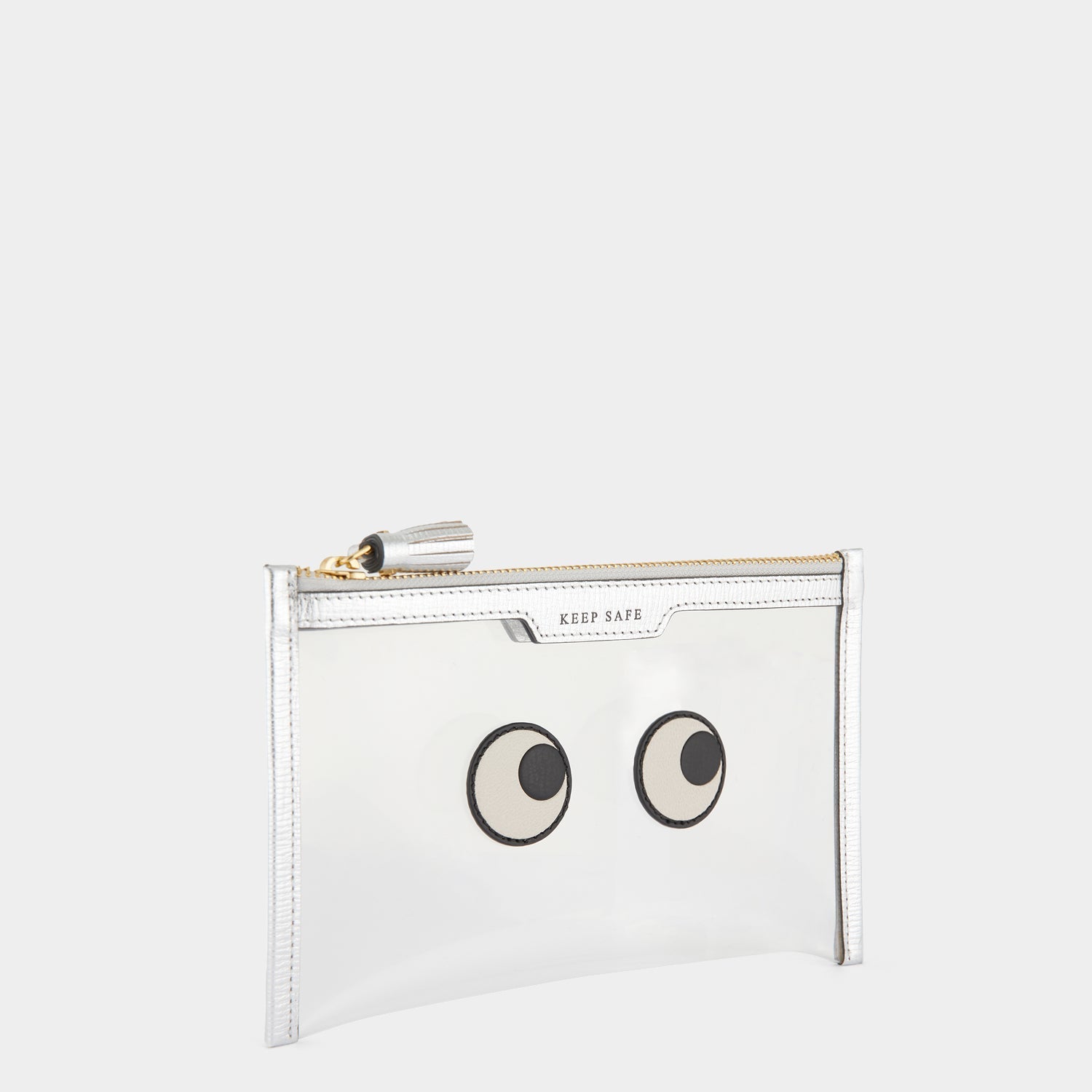Eyes Keep Safe Pouch -

                  
                    Capra Leather in Silver Metallic -
                  

                  Anya Hindmarch US
