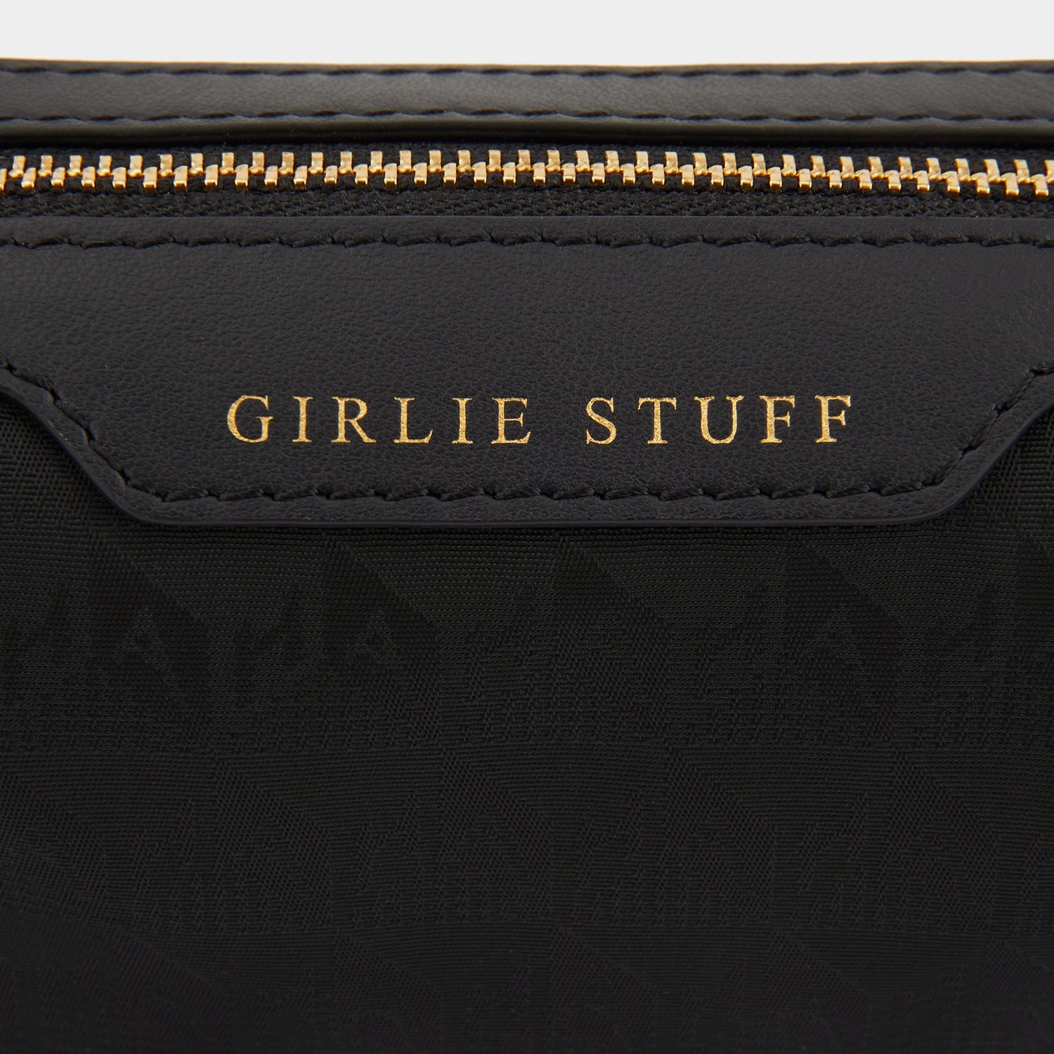 Logo Girlie Stuff Pouch -

                  
                    Jacquard Nylon in Black -
                  

                  Anya Hindmarch US
