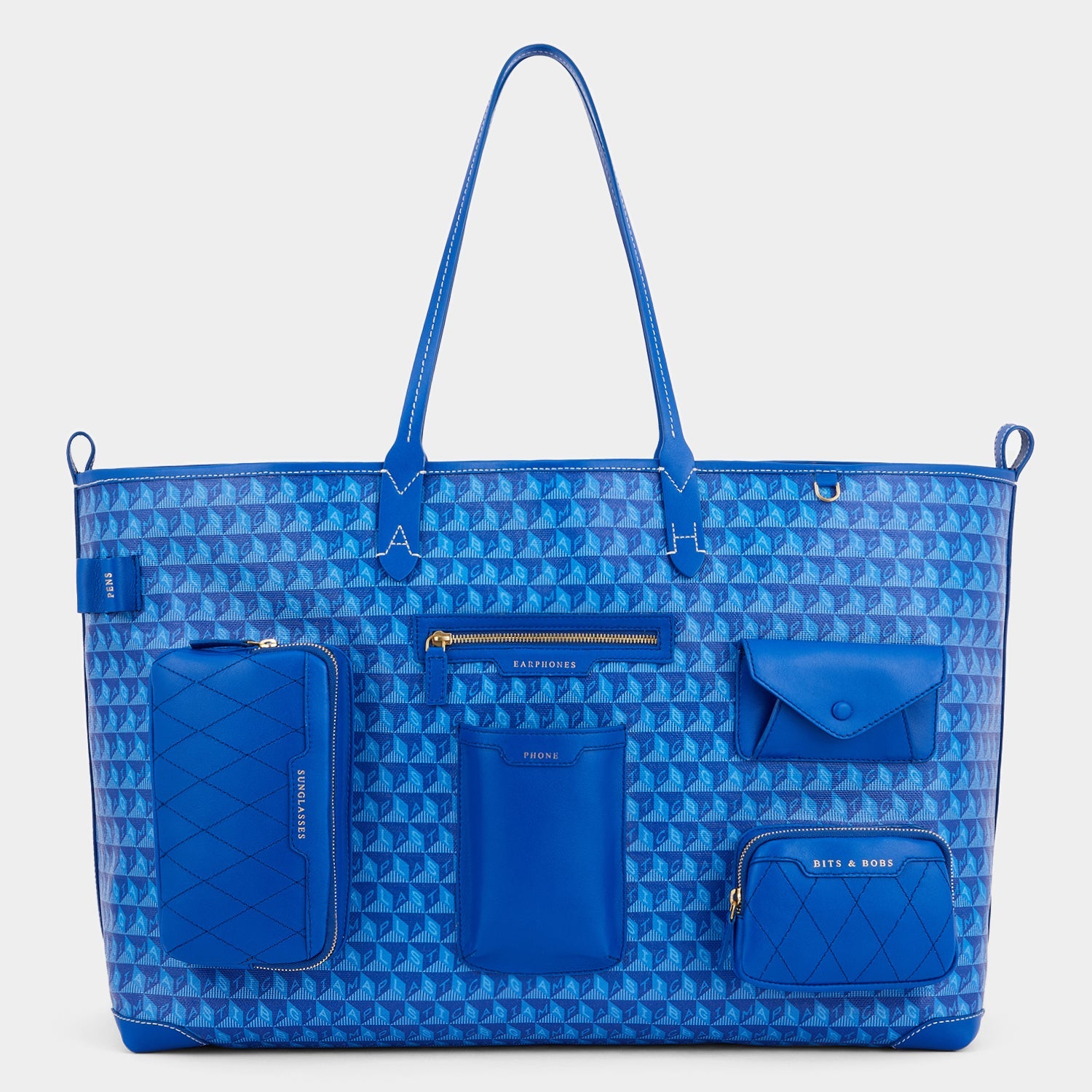 I am a Plastic Bag XL Multi Pocket Tote -

                  
                    Recycled Canvas in Electric Blue -
                  

                  Anya Hindmarch US
