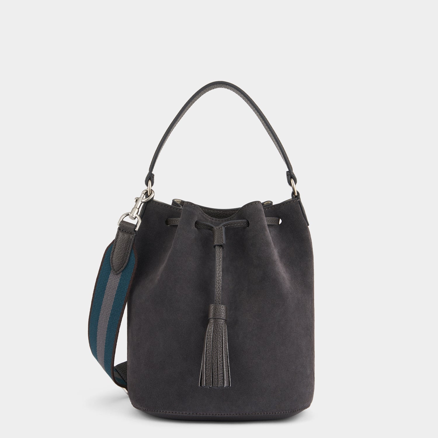 Vaughan Suede Drawstring -

                  
                    Suede in Charcoal -
                  

                  Anya Hindmarch US
