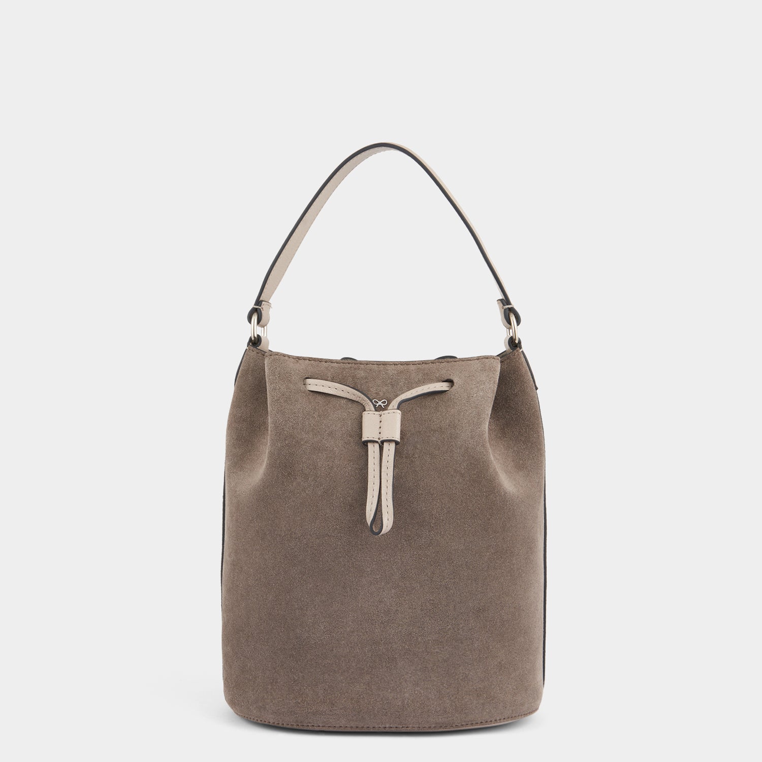 Drawstring Hobo Tote Brown Suede Tote Bag by Maison Margiela