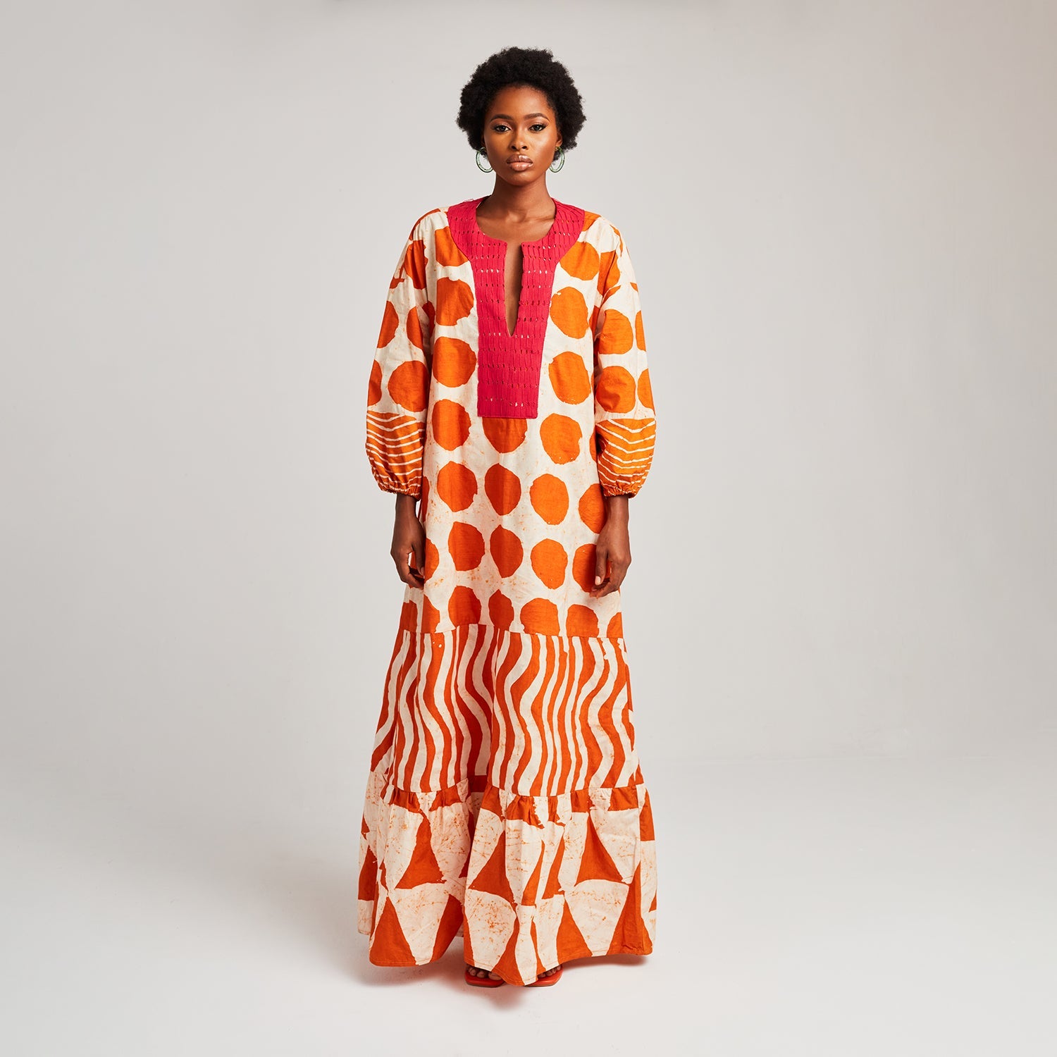 Long Kaftan with Placket -

                  
                    Lightweight Cotton Poplin in Clementine -
                  

                  Anya Hindmarch US
