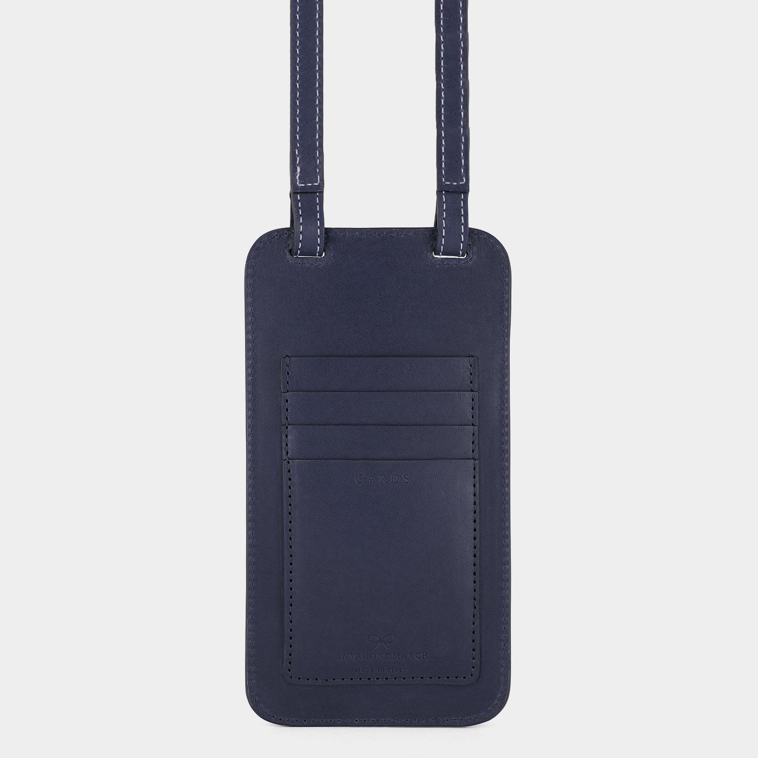 Return to Nature Phone Pouch on Strap -

                  
                    Compostable Leather in Marine -
                  

                  Anya Hindmarch US
